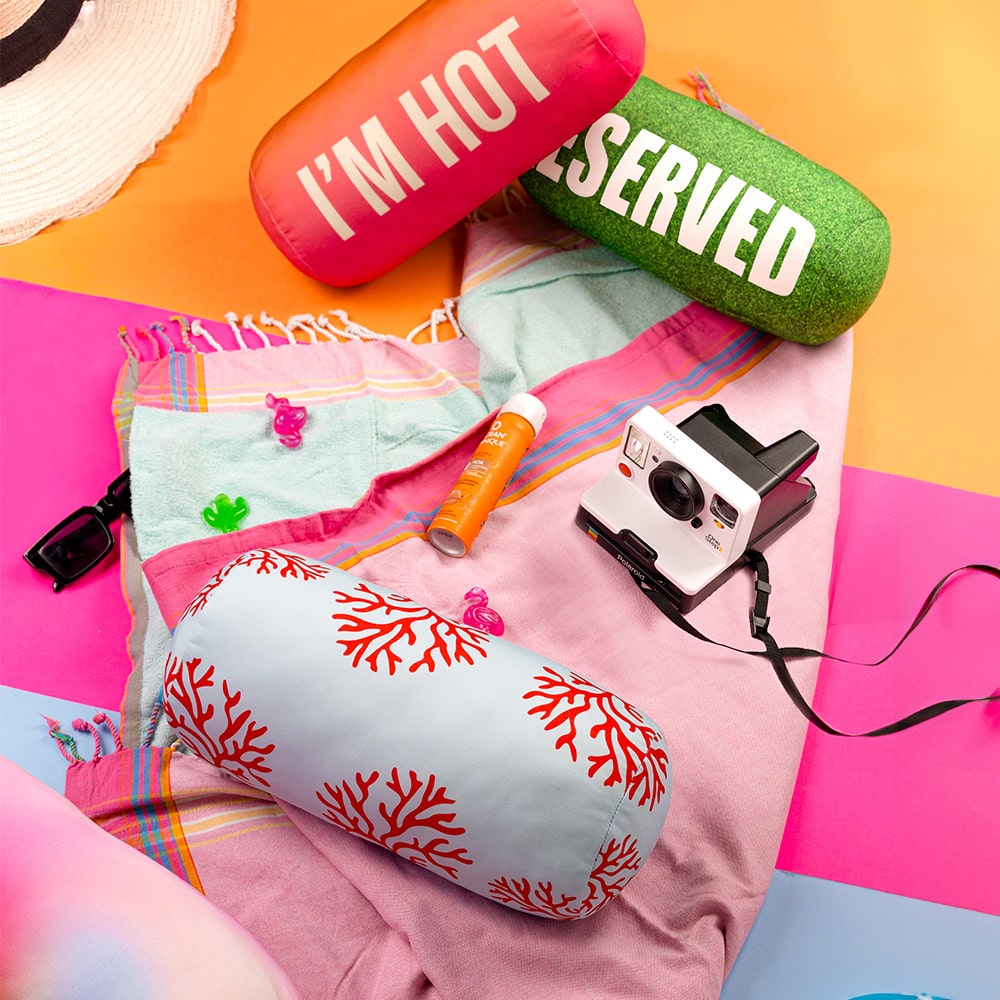 Cojín de playa corales