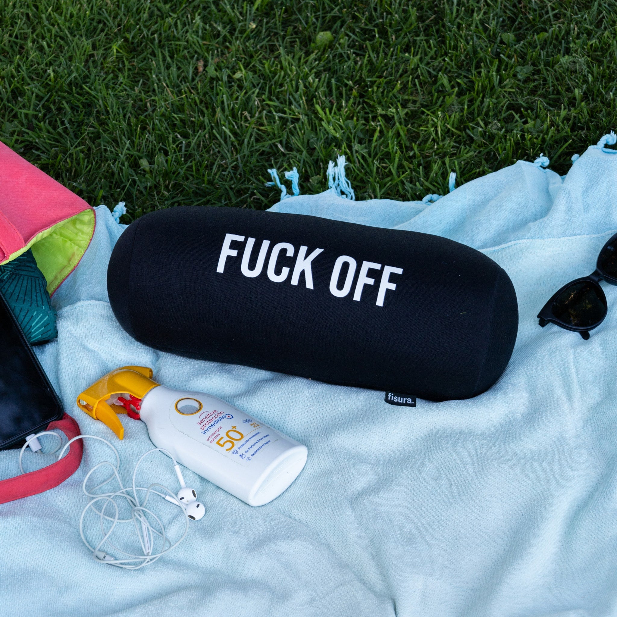 Cojín de playa "Fuck off"