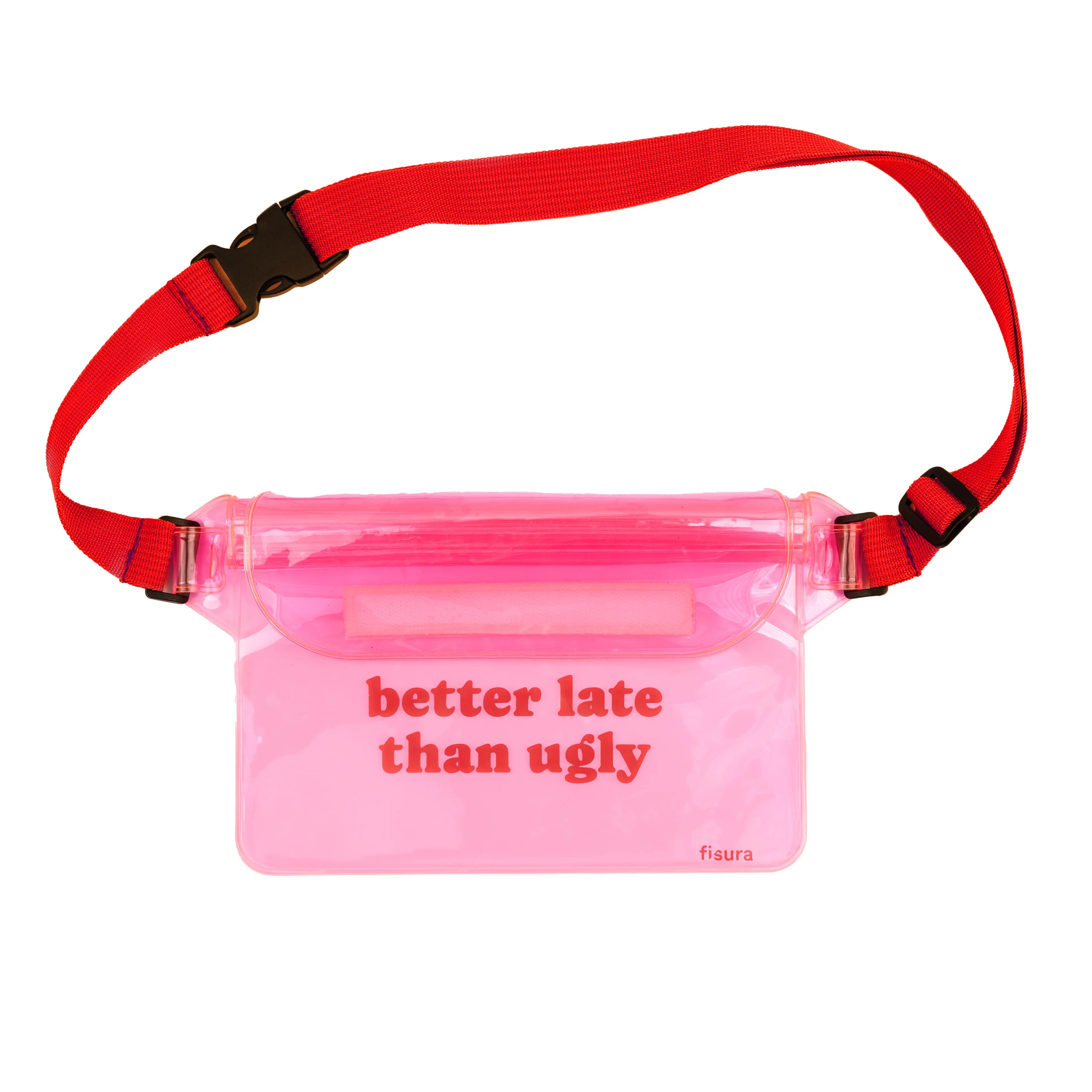 Riñonera estanca “Better late than ugly”