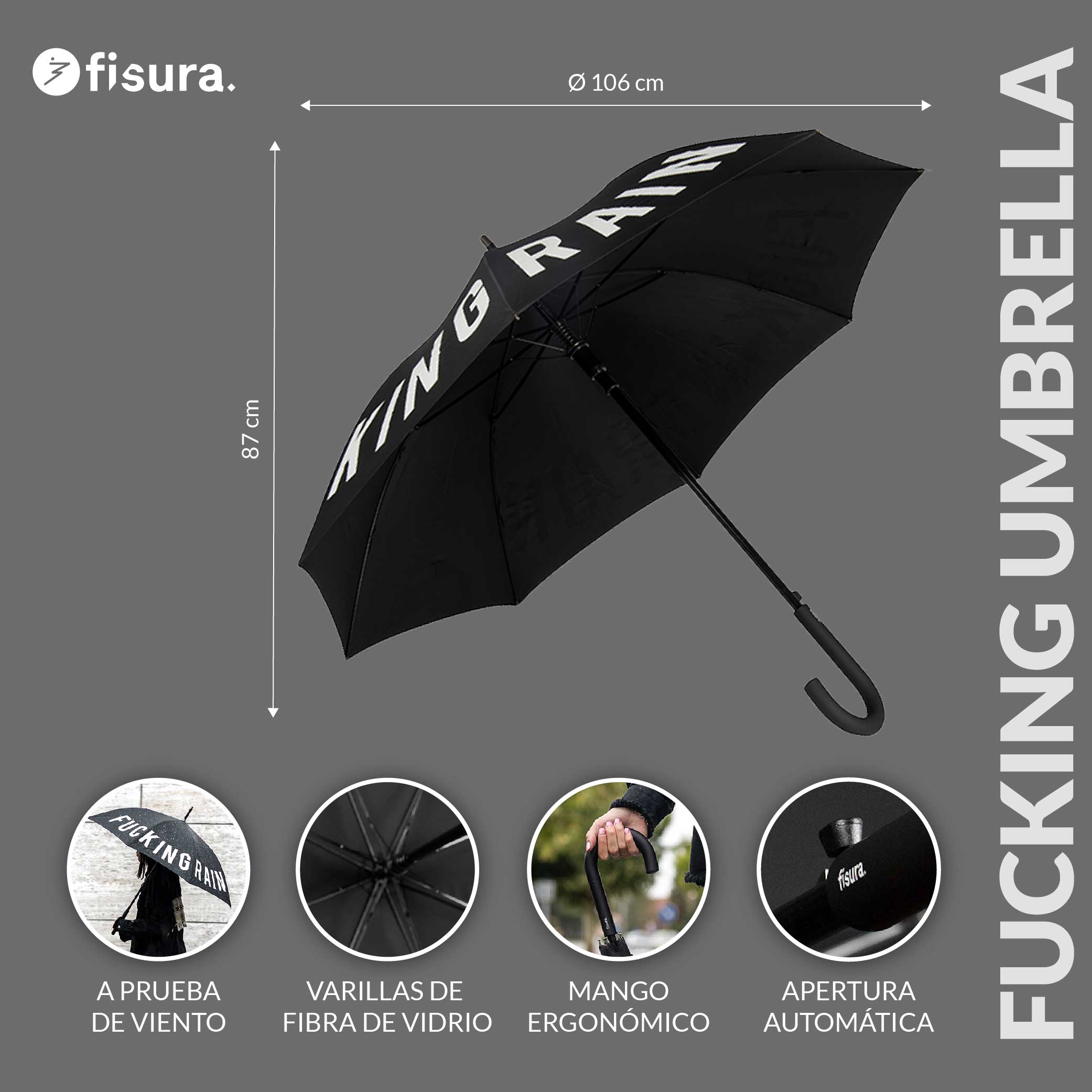 Paraguas "Fucking Rain"