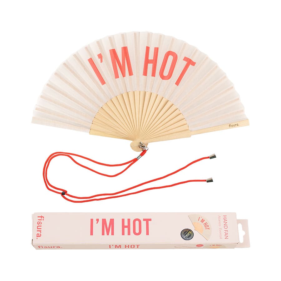 Abanico "I'm hot" beige