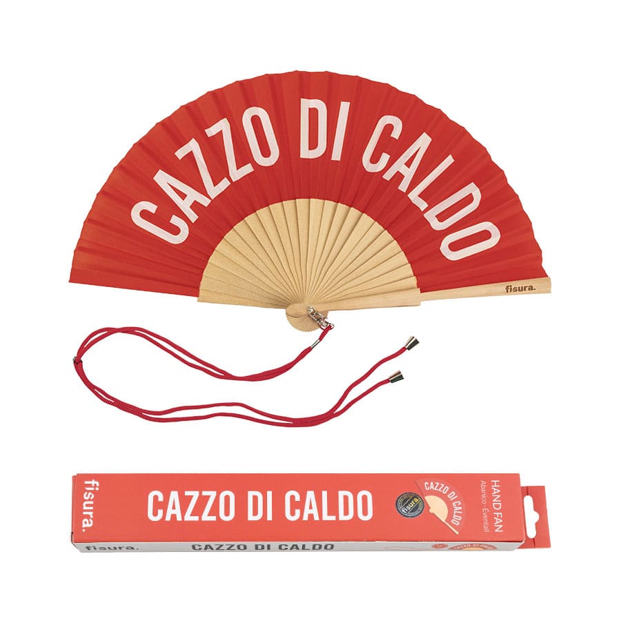 Abanico "Cazzo di caldo" rojo