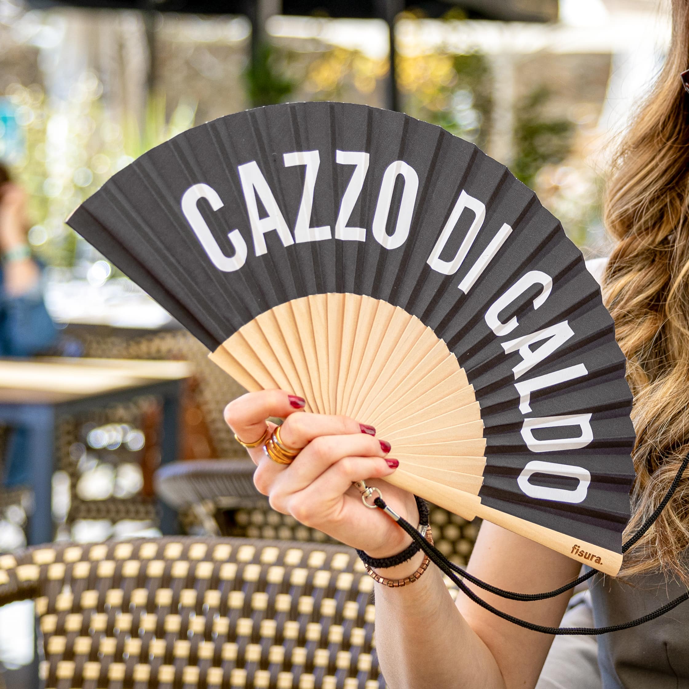 Abanico "Cazzo di caldo" negro