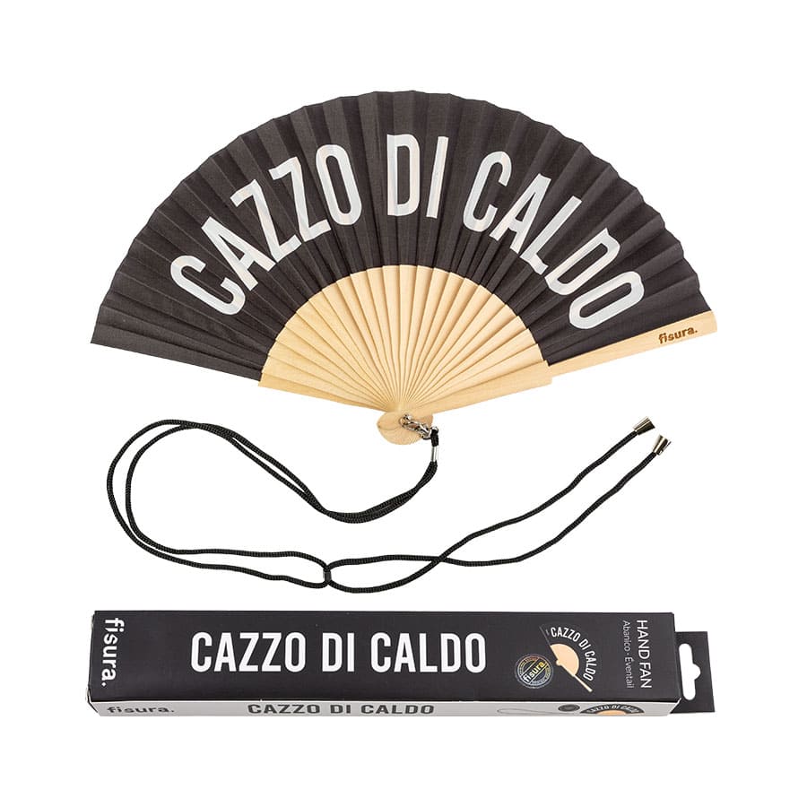 Abanico "Cazzo di caldo" negro