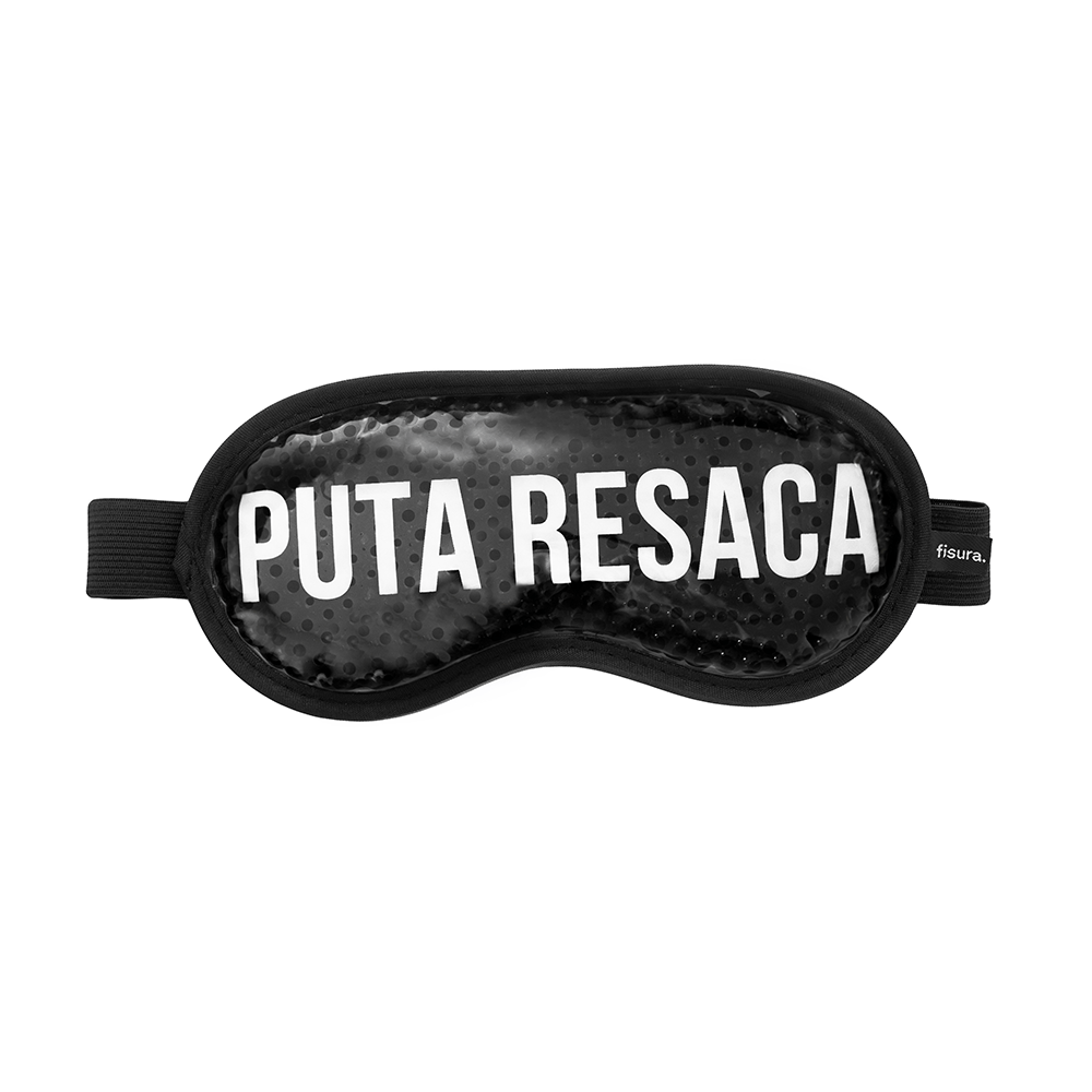 Antifaz de gel “Puta resaca” negro