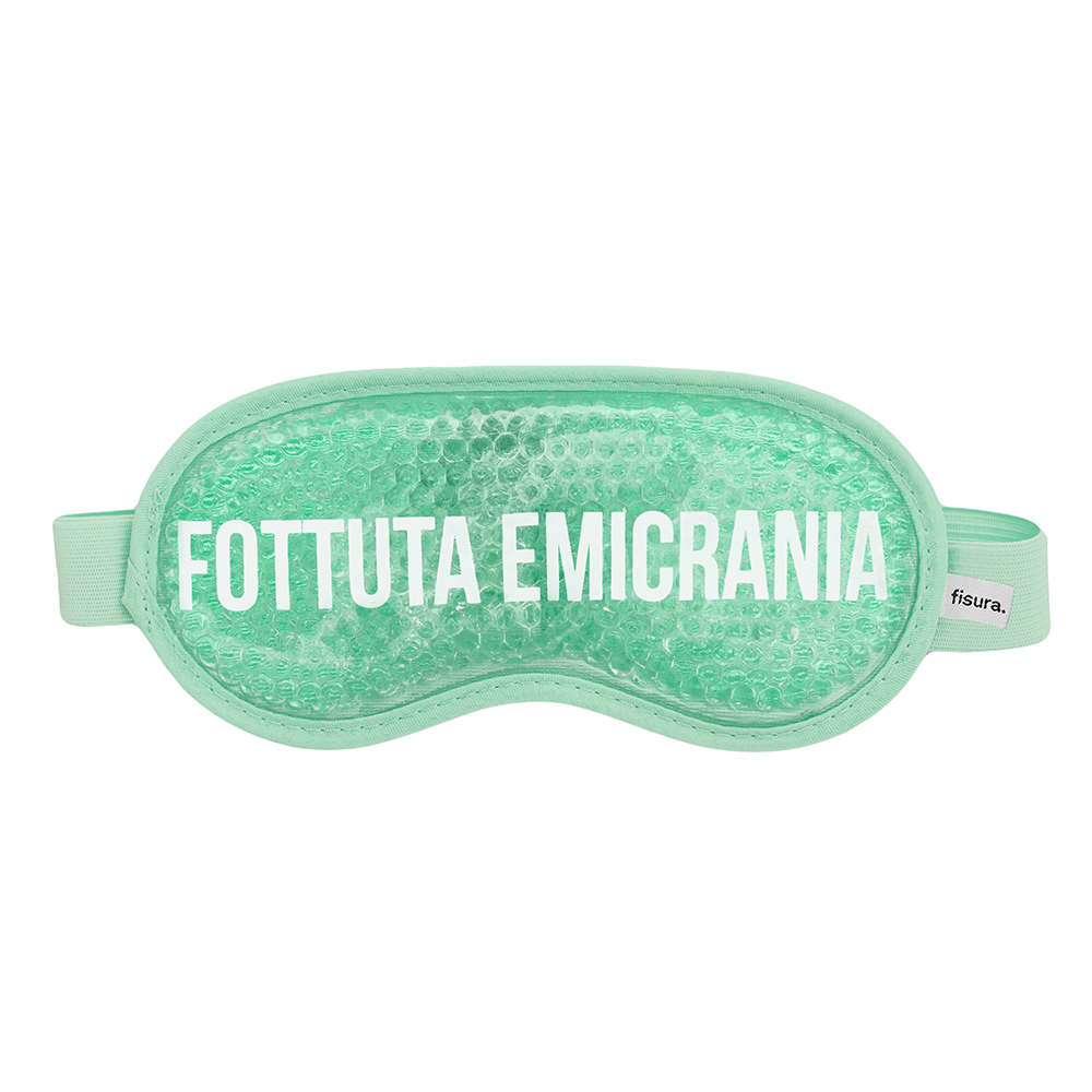 Antifaz de gel “Fottuta Emicrania” verde menta