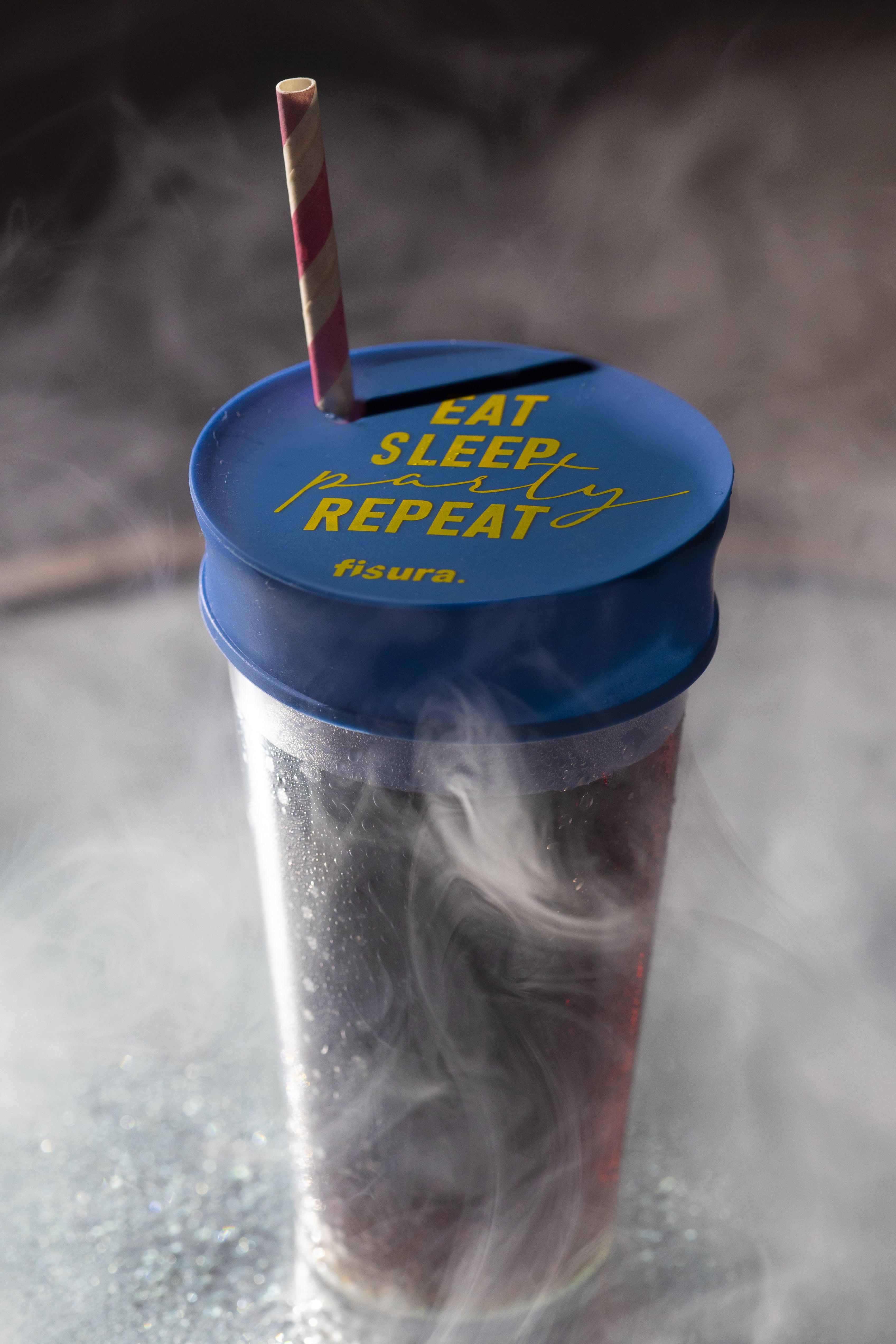 Tapa vasos antidroga “Eat, Sleep, Party, Repeat” 3 unidades