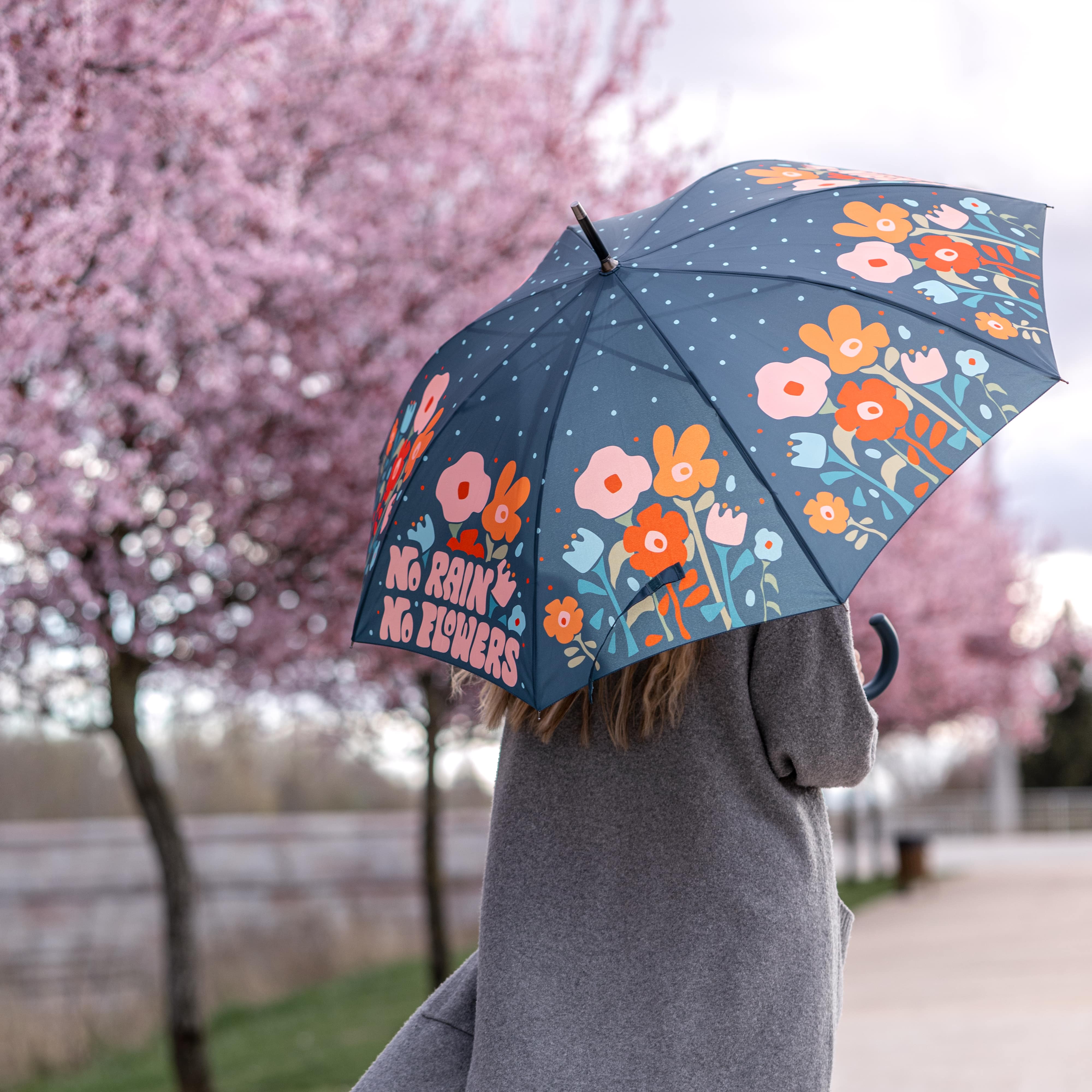 Paraguas "No rain no flowers"