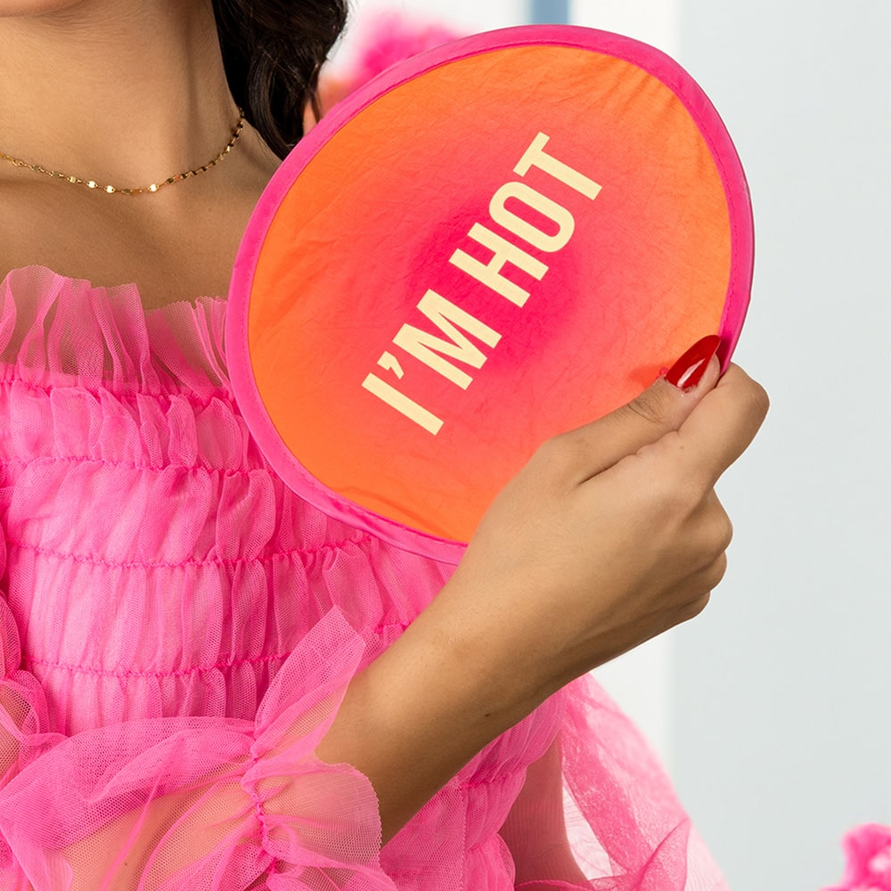 Abanico plegable “I’m hot” 3 unidades
