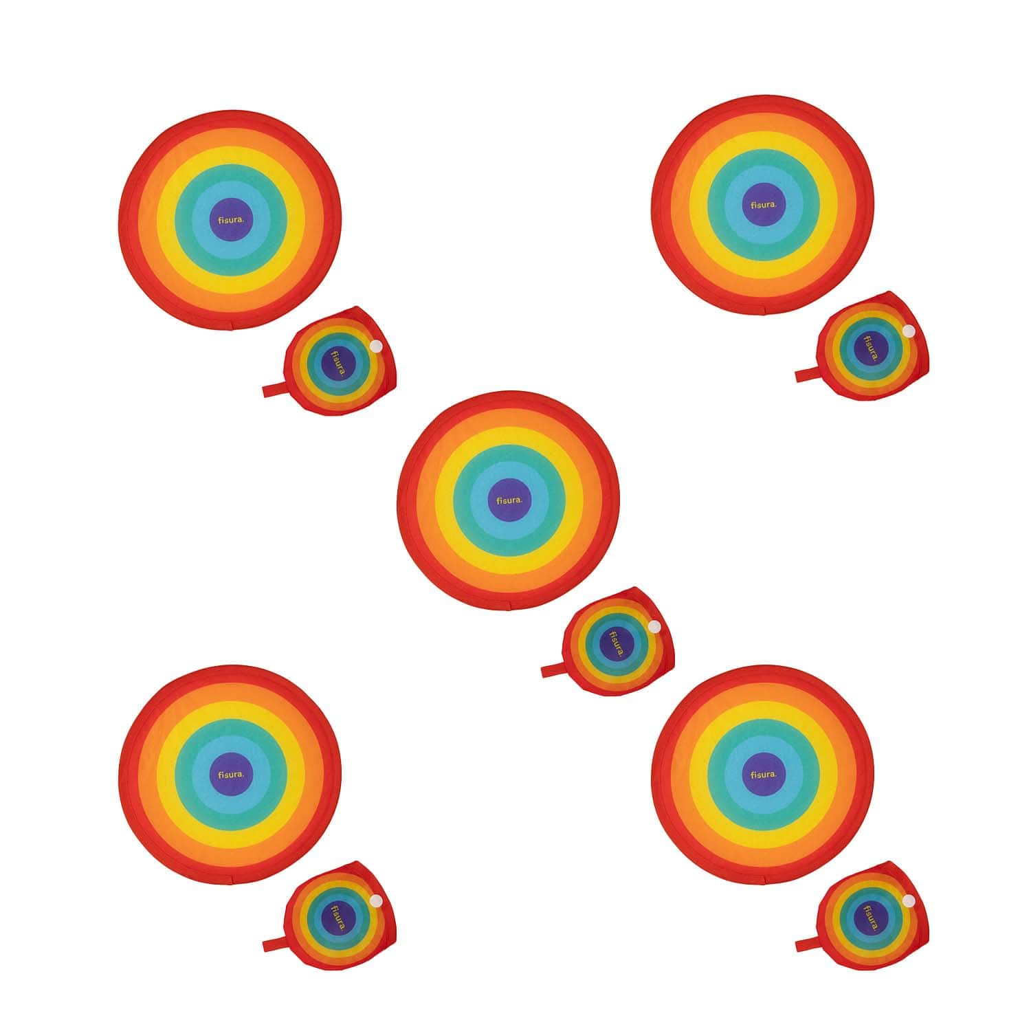 Abanico plegable “arcoíris” 5 unidades
