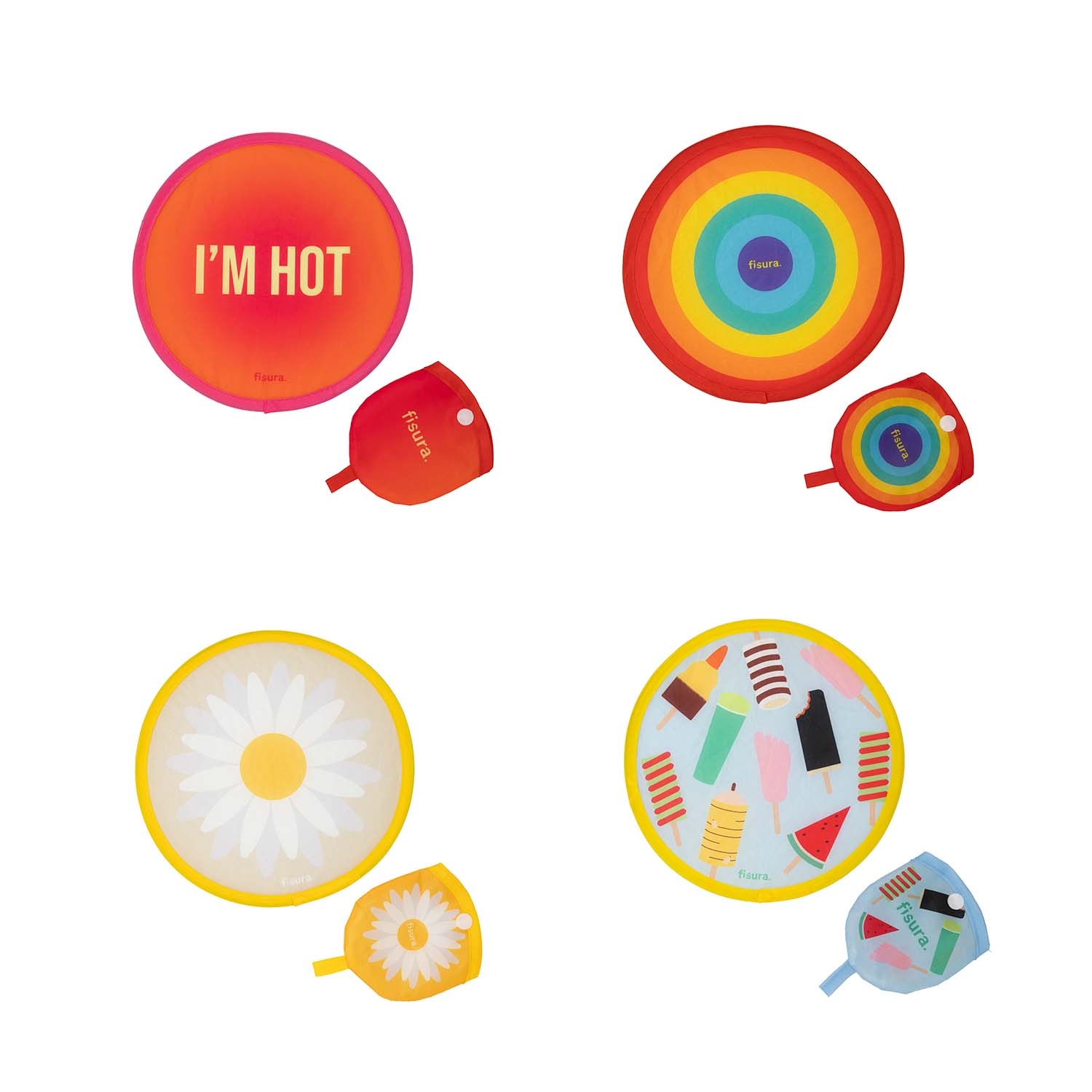 Abanico plegable pack mixto 4 unidades