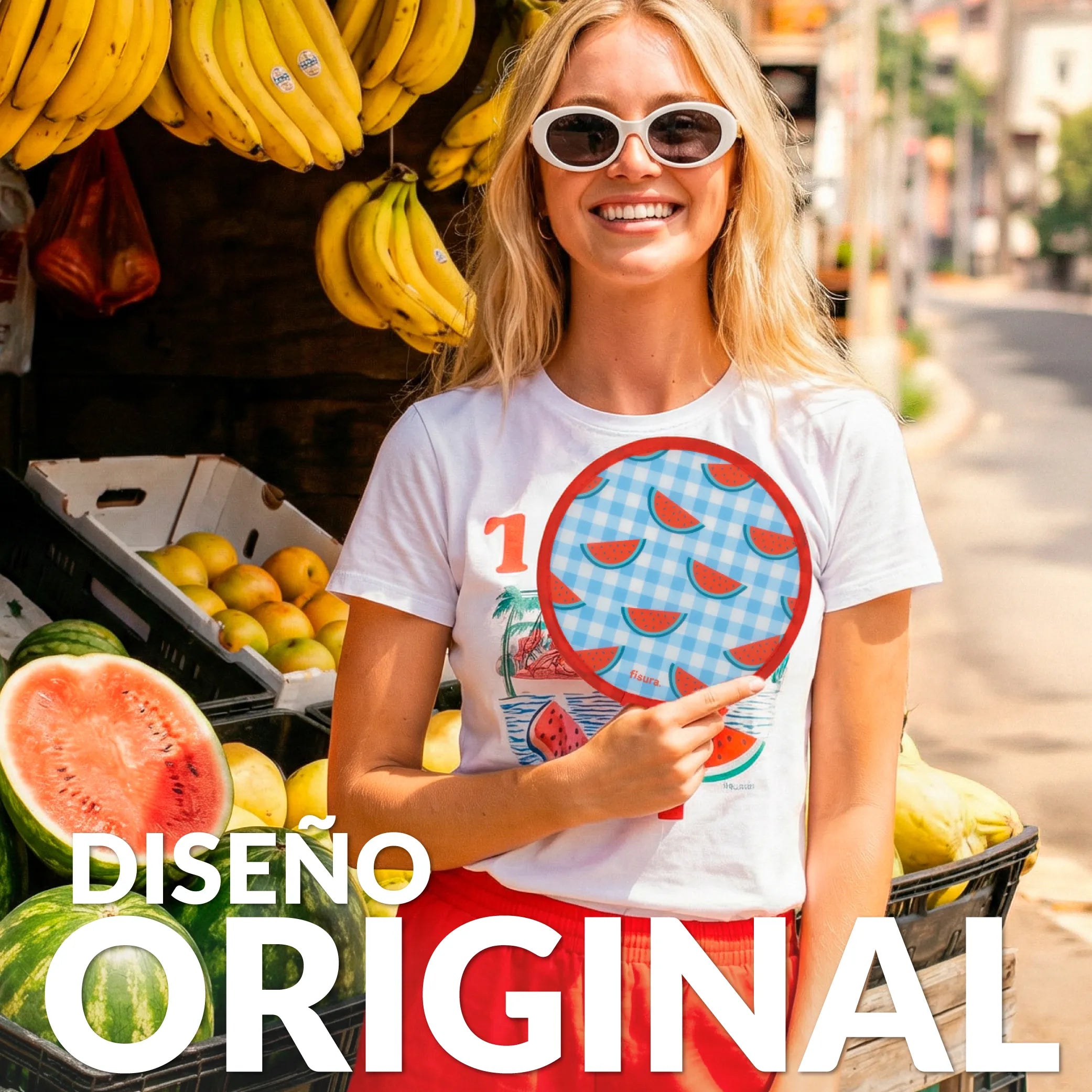 Abanico plegable “Sandías”