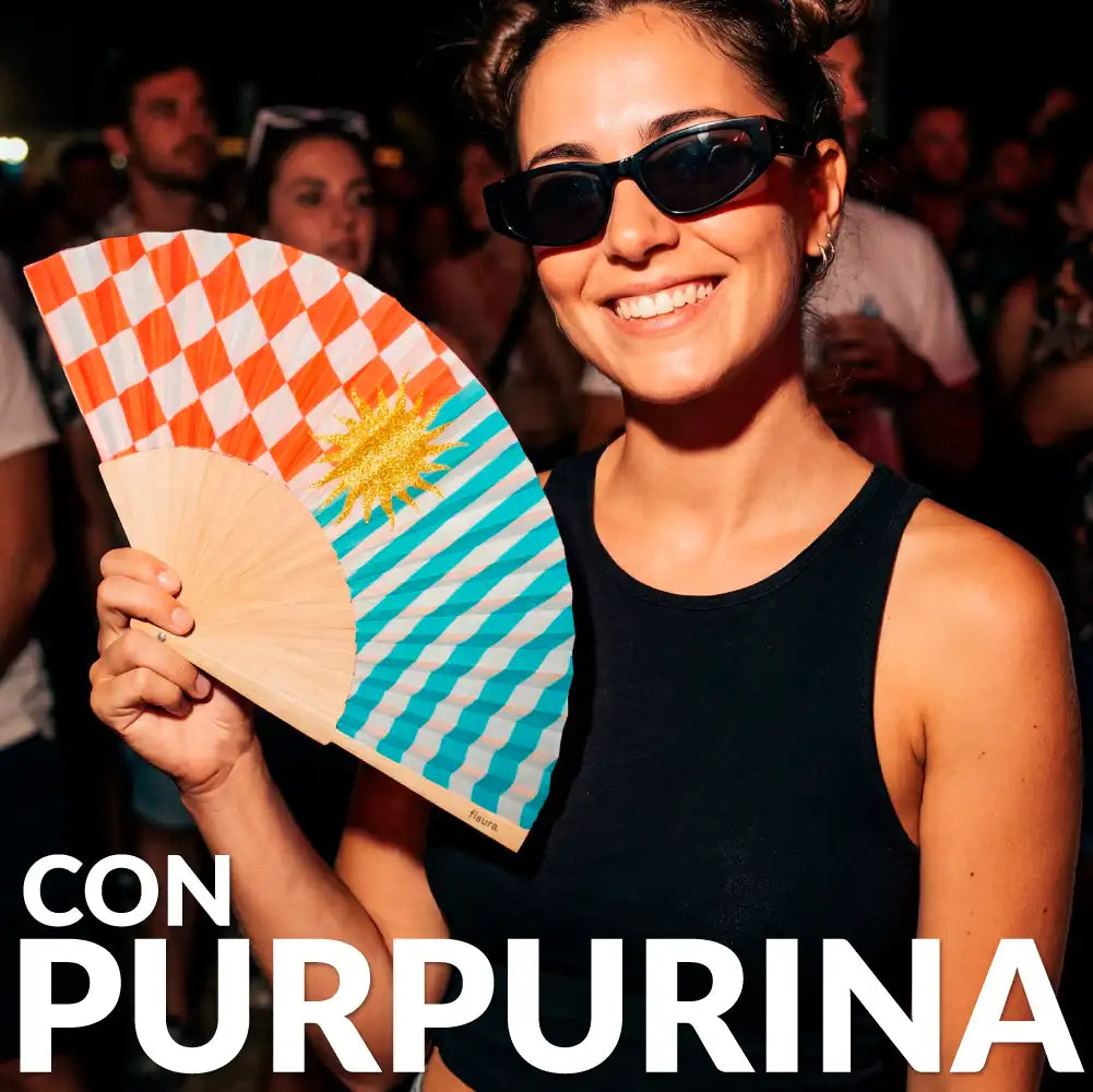 Abanico sol purpurina