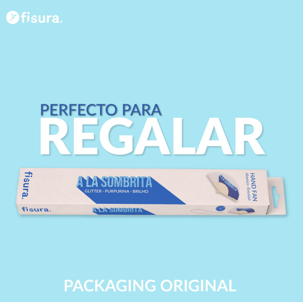 Abanico "A la sombrita" purpurina