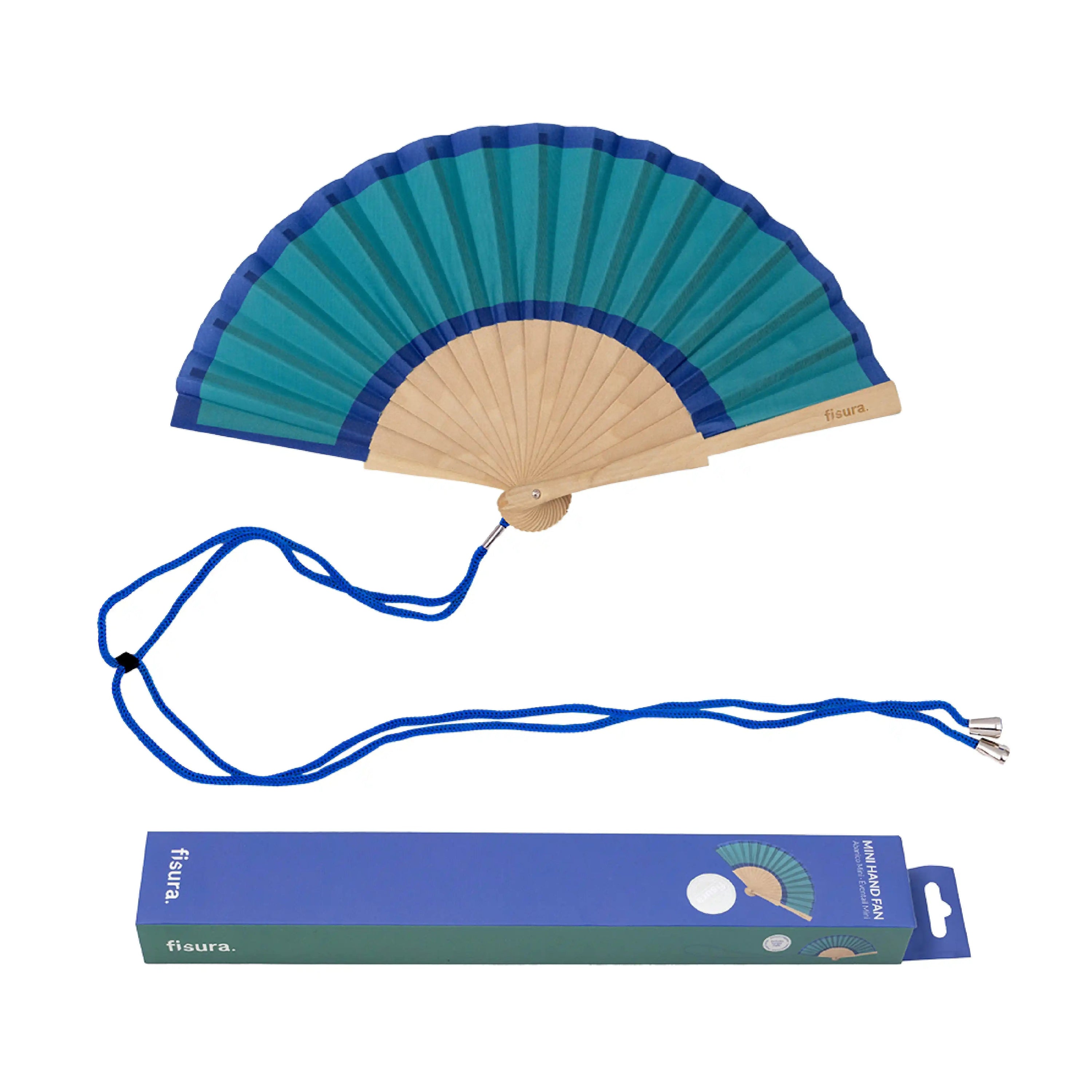 Abanico mini “verde y azul”