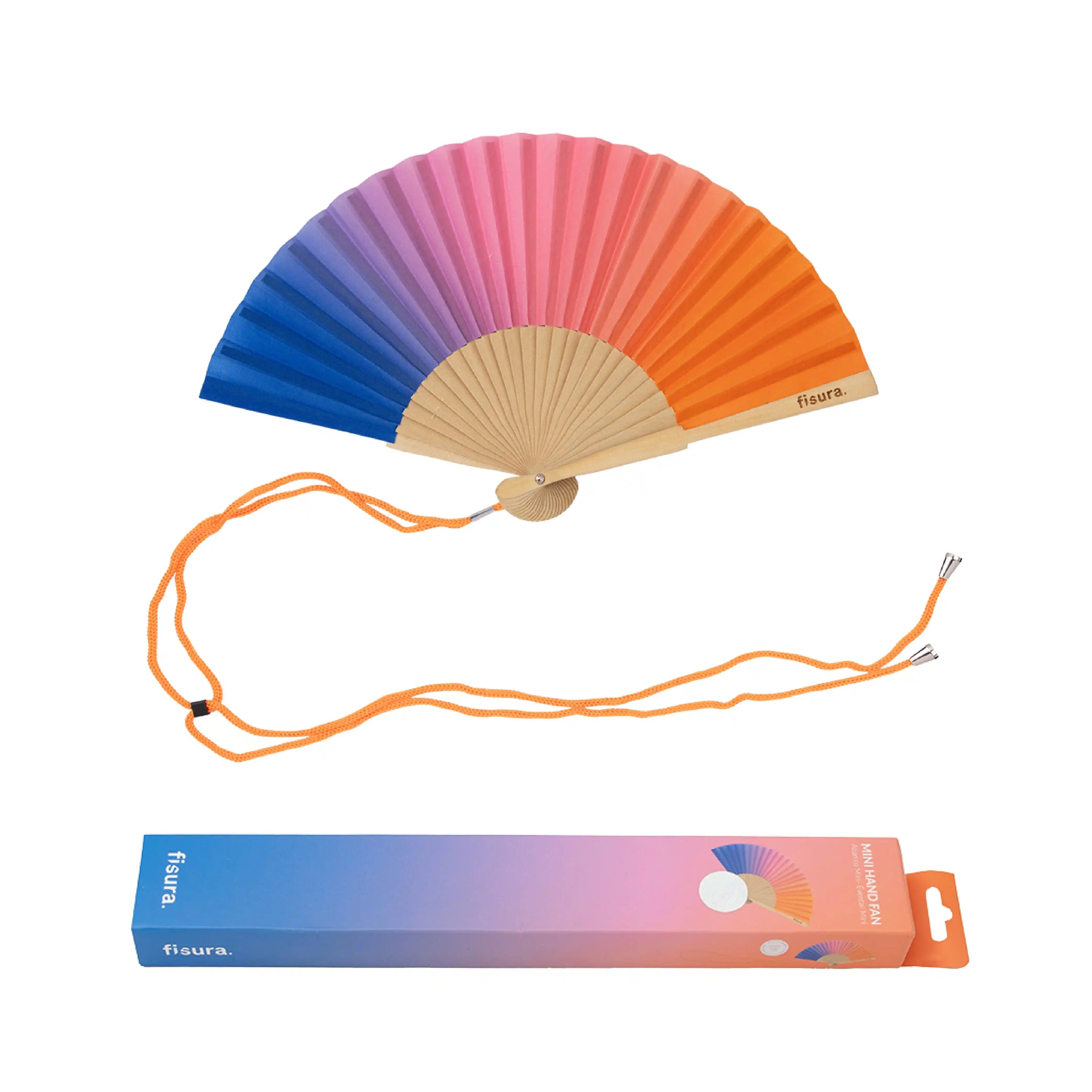 Abanico mini “Degradado” rosa y azul