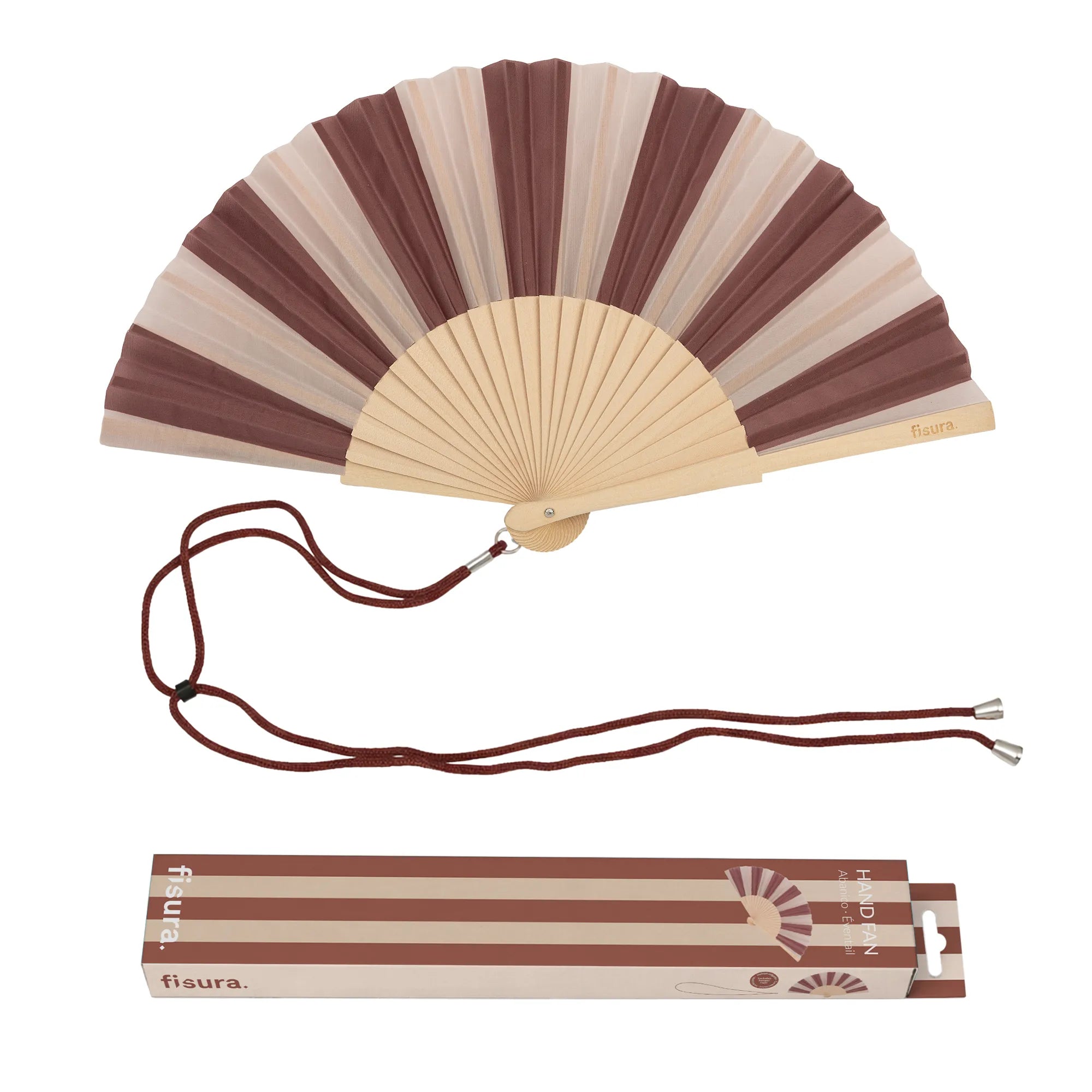 Ventaglio “Rayas” marrone e beige