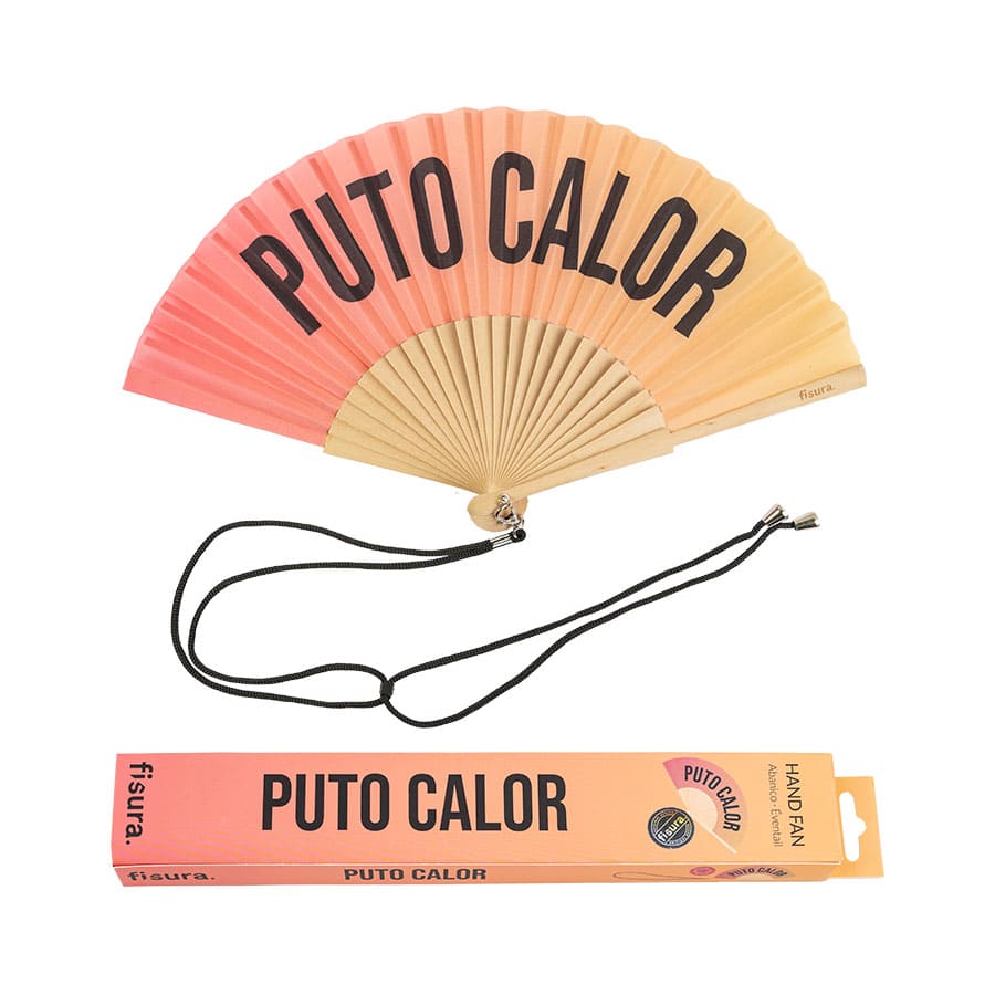 Abanico "Puto calor" Degradadado sunset