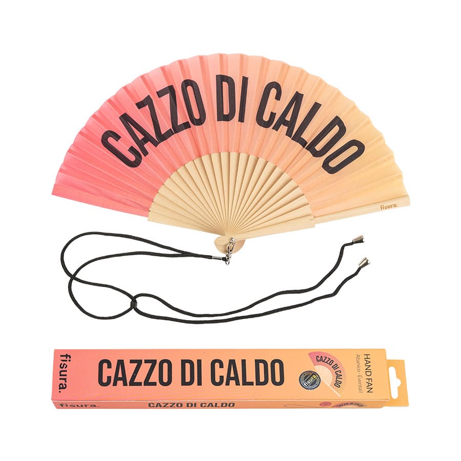 Abanico "Cazzo di caldo" Degradadado sunset
