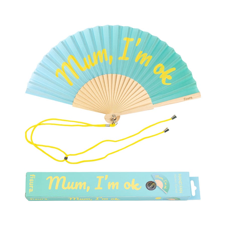 Abanico "Mum, I'm ok" azul