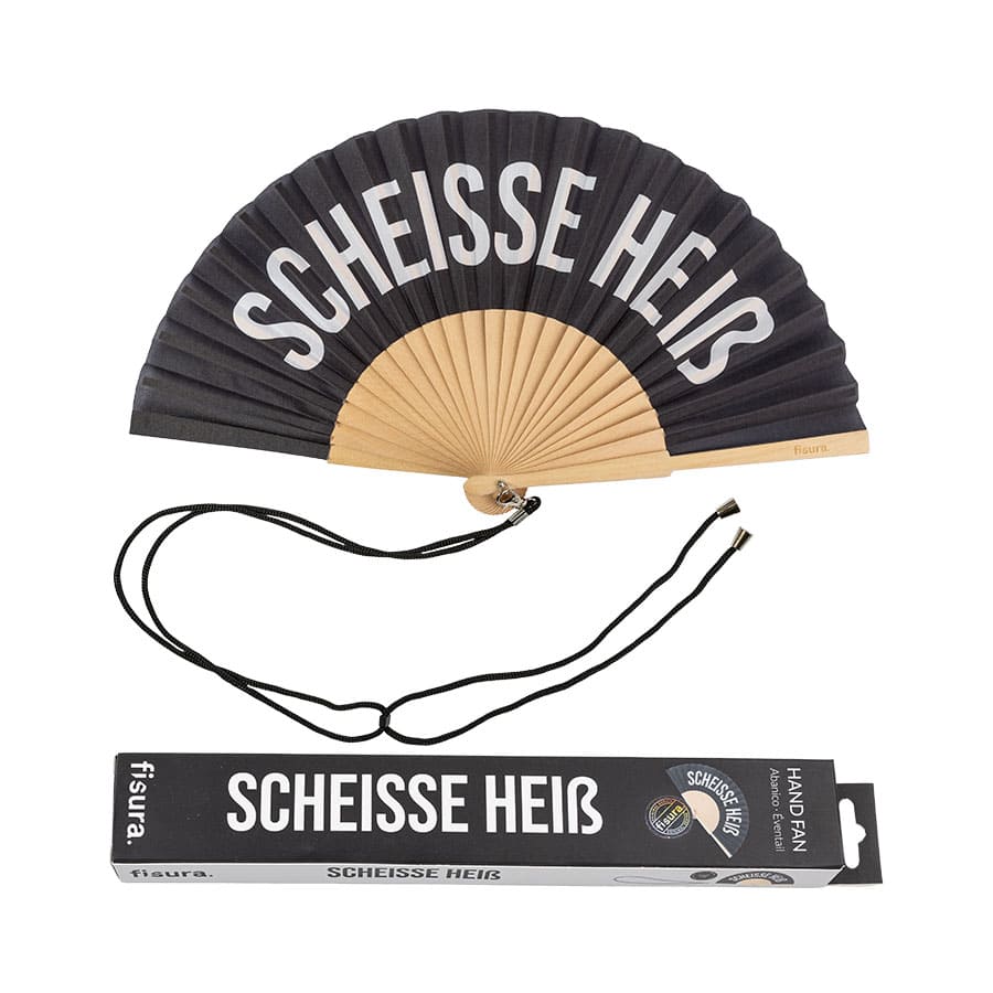 Abanico "Scheisse heiß" negro