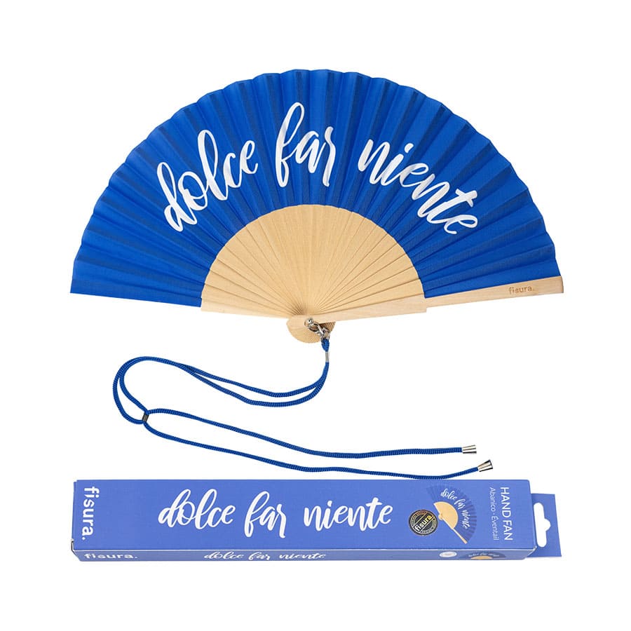 Abanico "Dolce far niente" azul