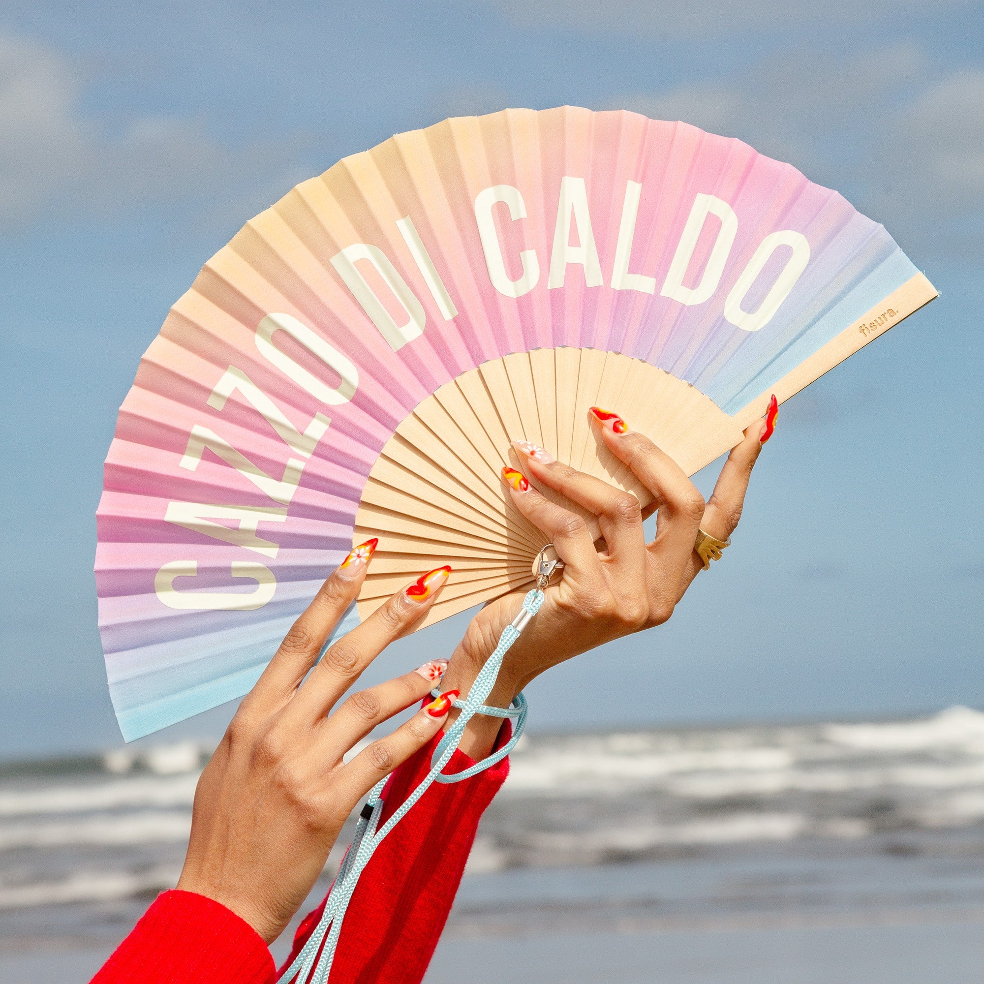 Abanico "Cazzo di caldo" degradado (brilla en la oscuridad)
