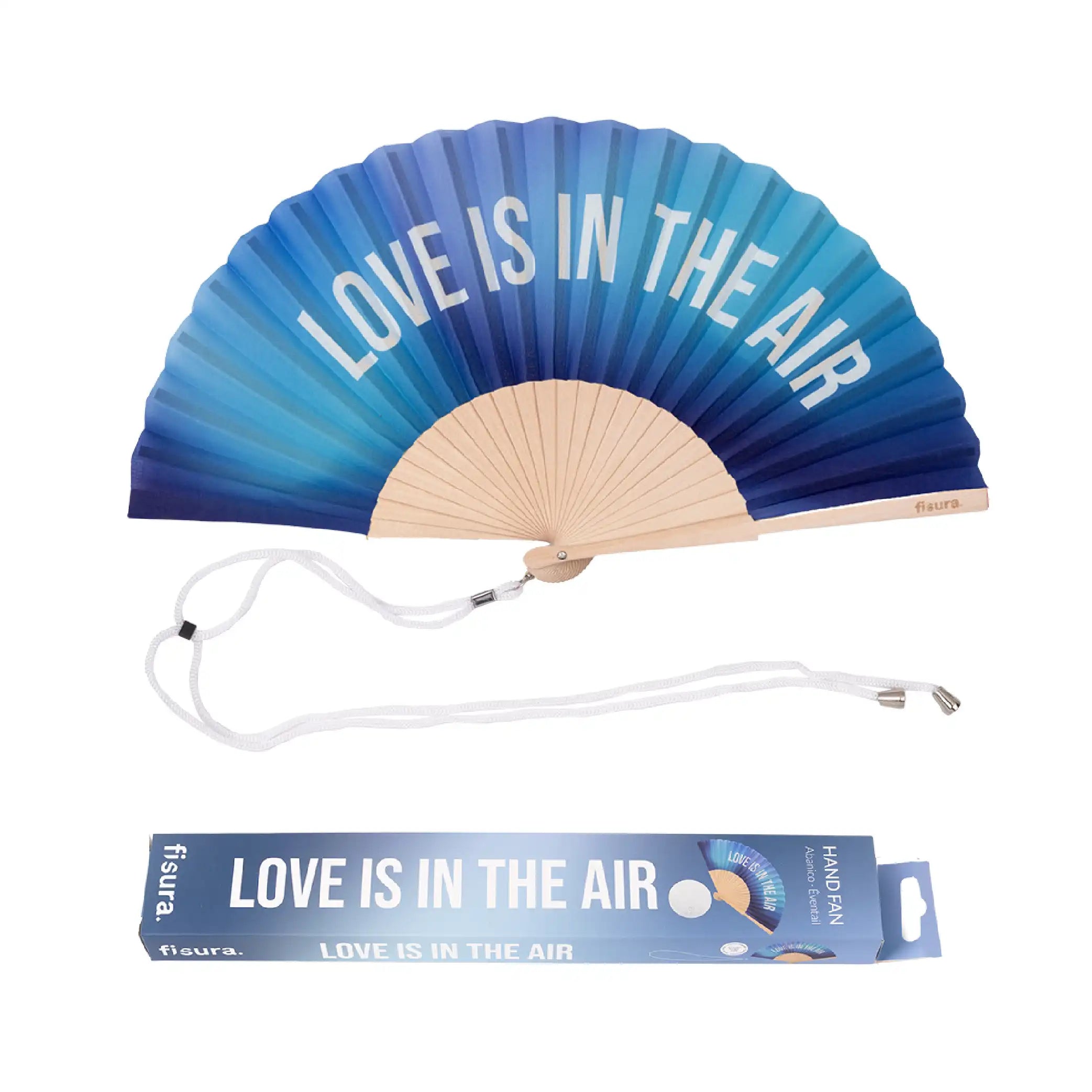 Abanico “Love is in the air” degradado azul