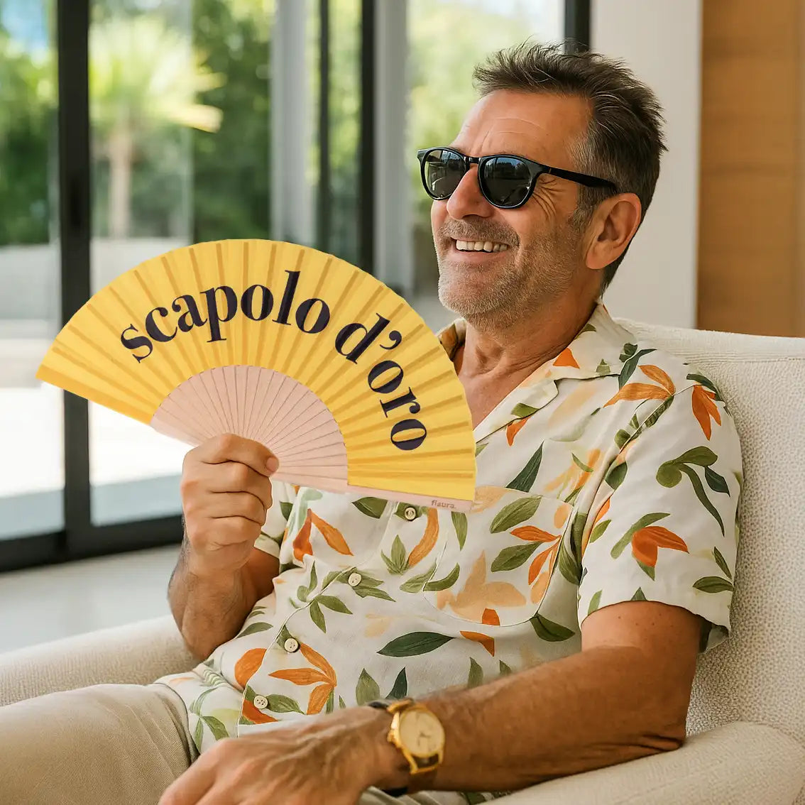 Abanico “Scapolo de oro” amarillo
