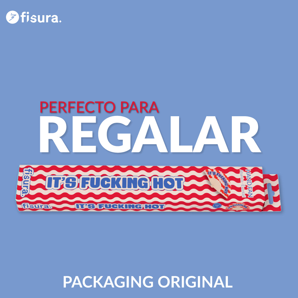 Abanico “It’s fucking hot” ondas rojas