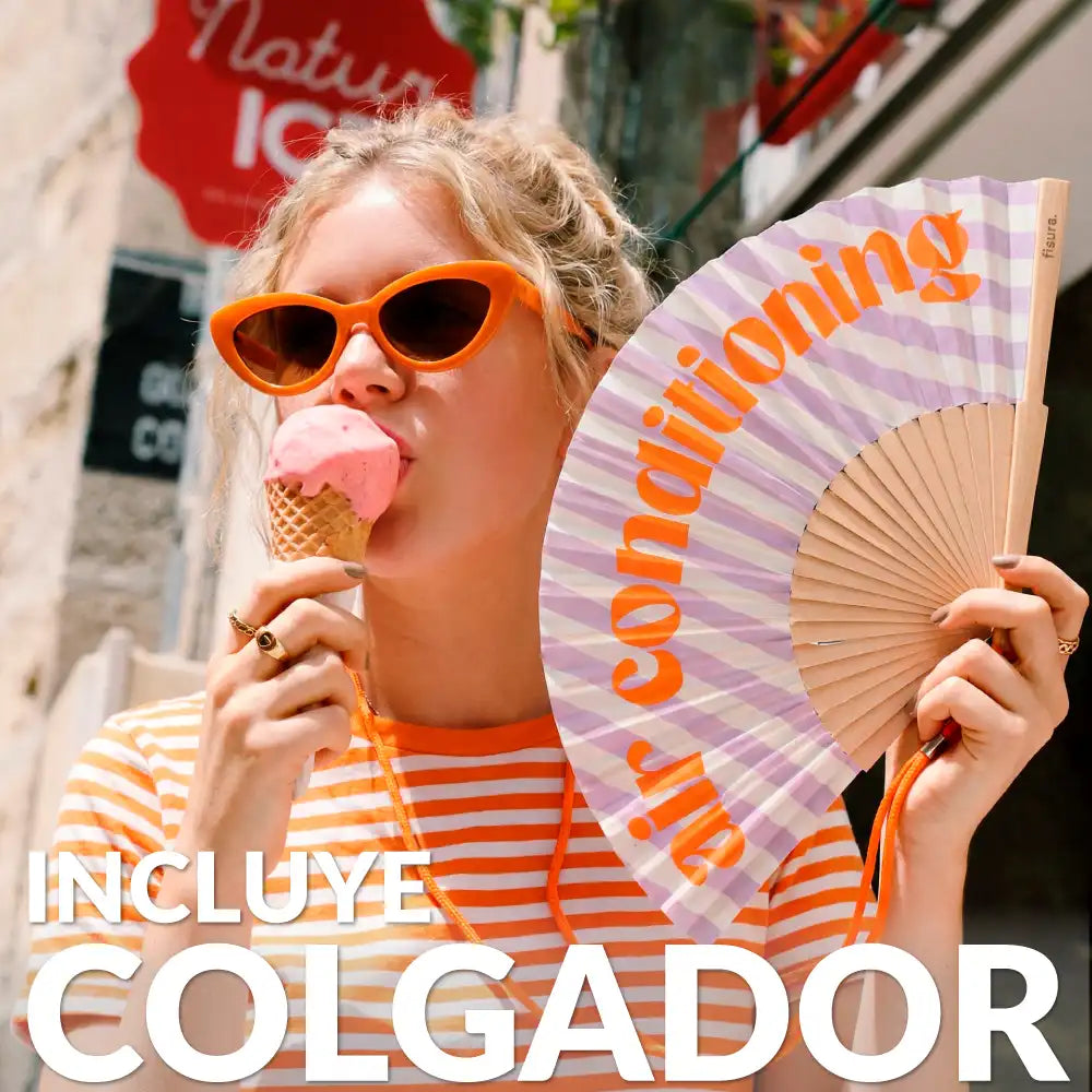 Abanico “Air conditioning” lila