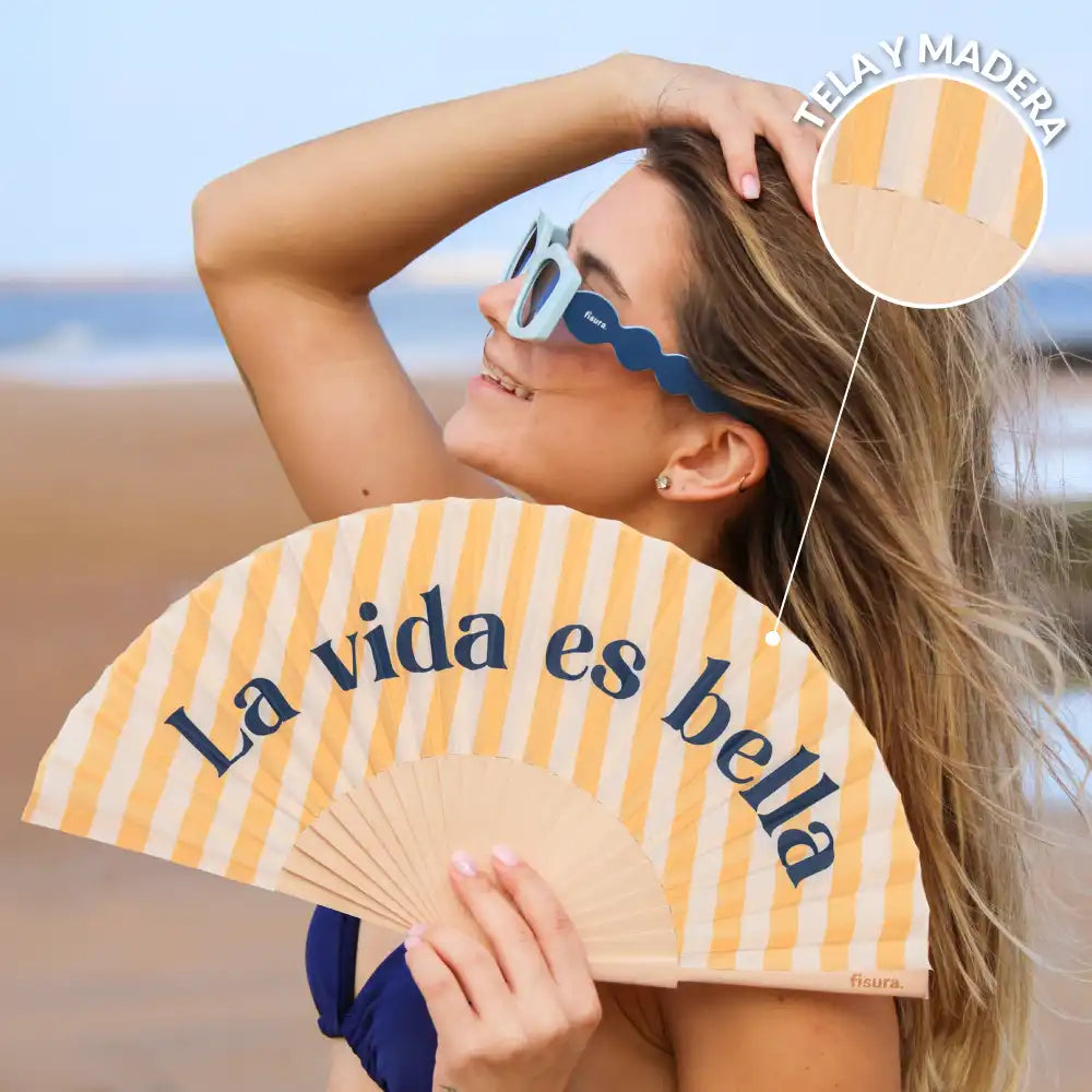 Abanico “La vida es bella”