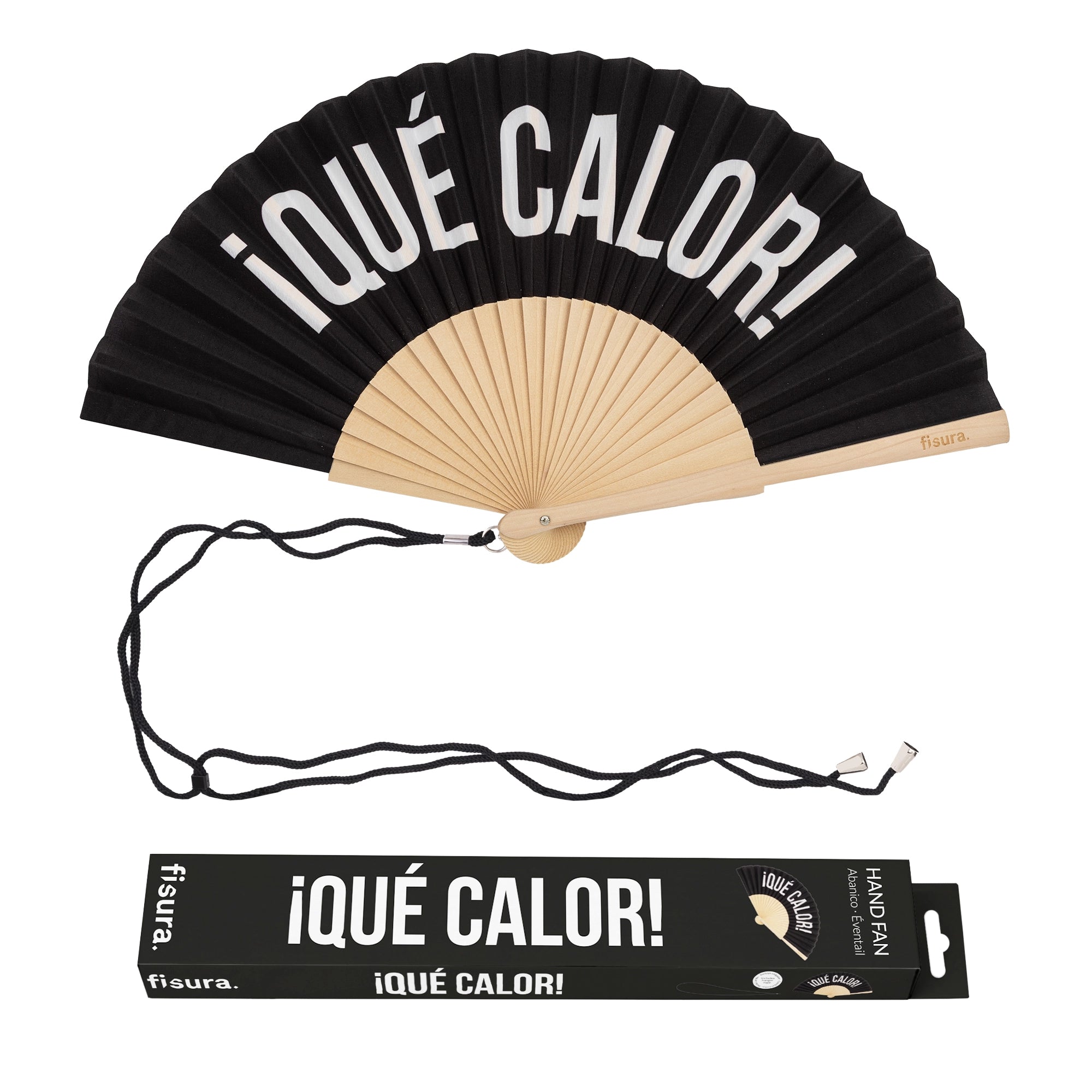 Abanico “Qué calor” negro