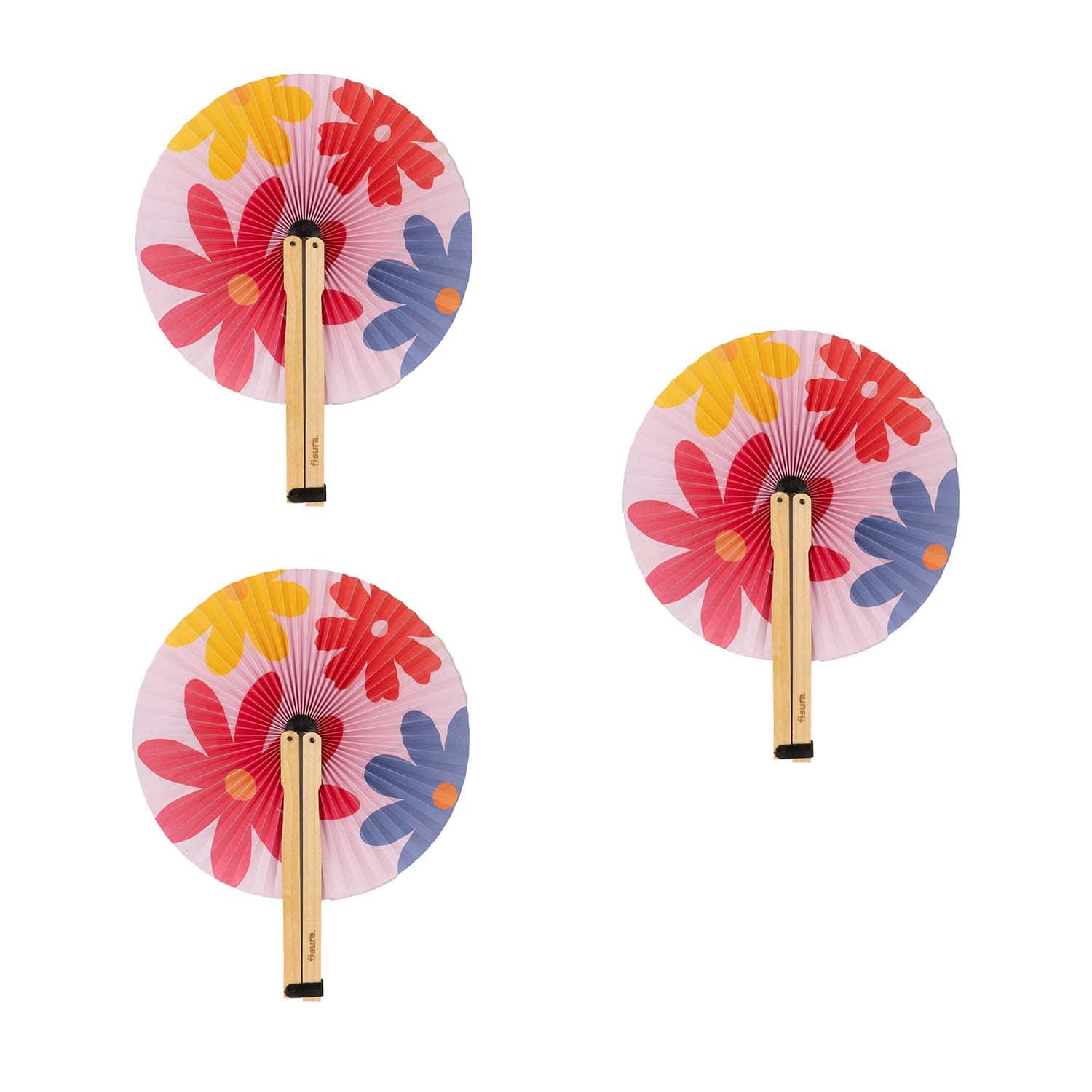 Abanico pai pai “flores” 3 unidades