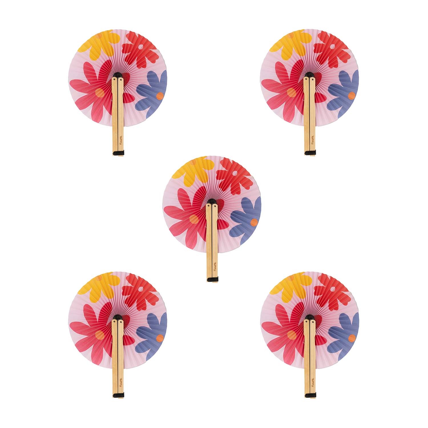 Abanico pai pai “flores” 5 unidades
