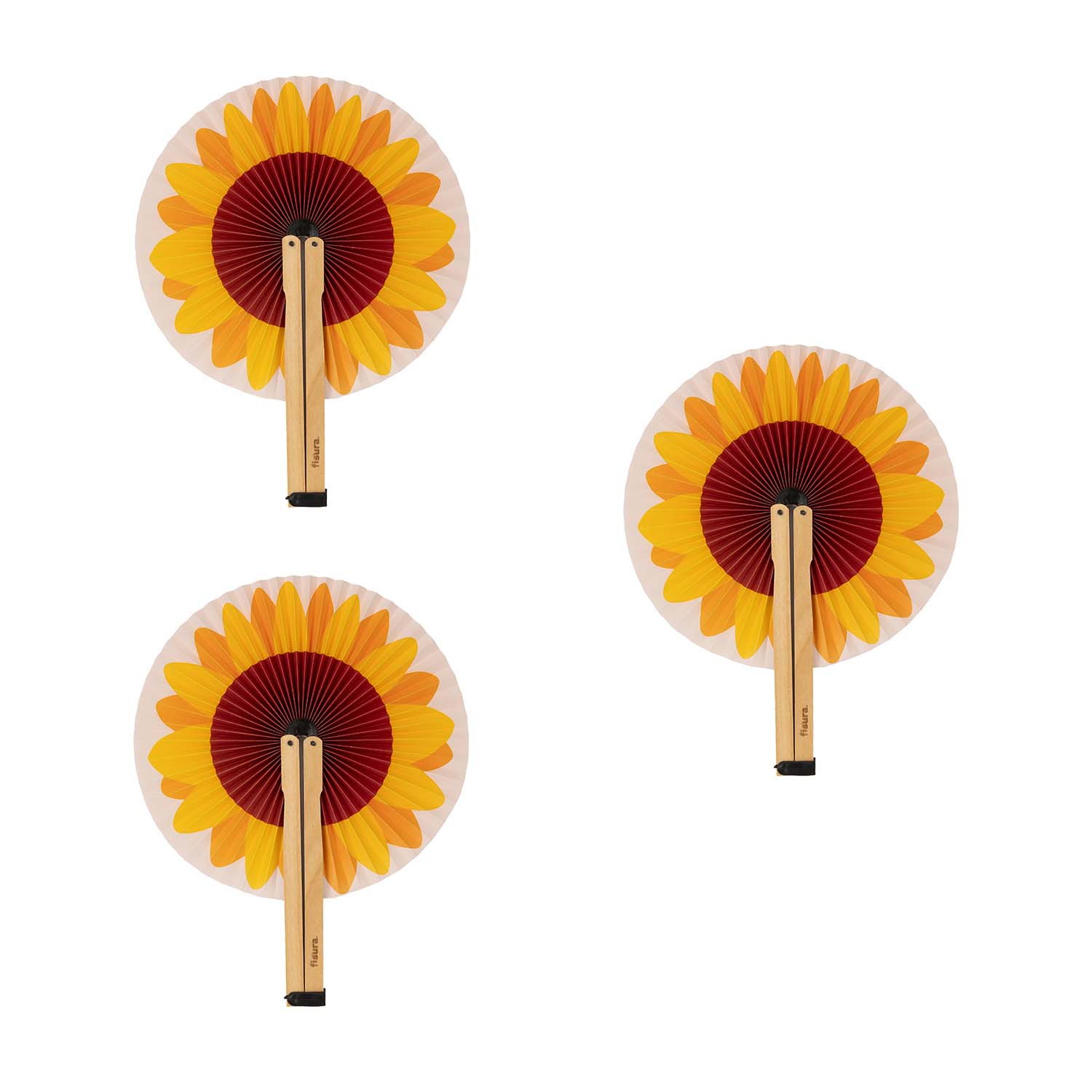 Abanico pai pai “girasol” 3 unidades