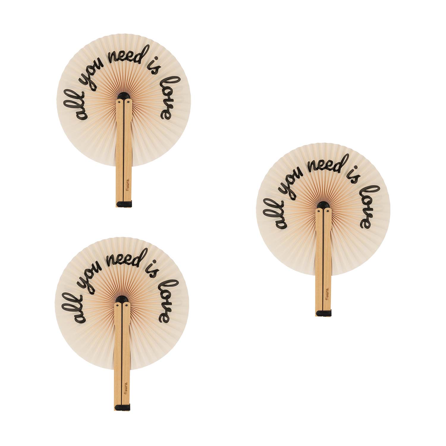 Abanico pai pai “all you need is love” 3 unidades