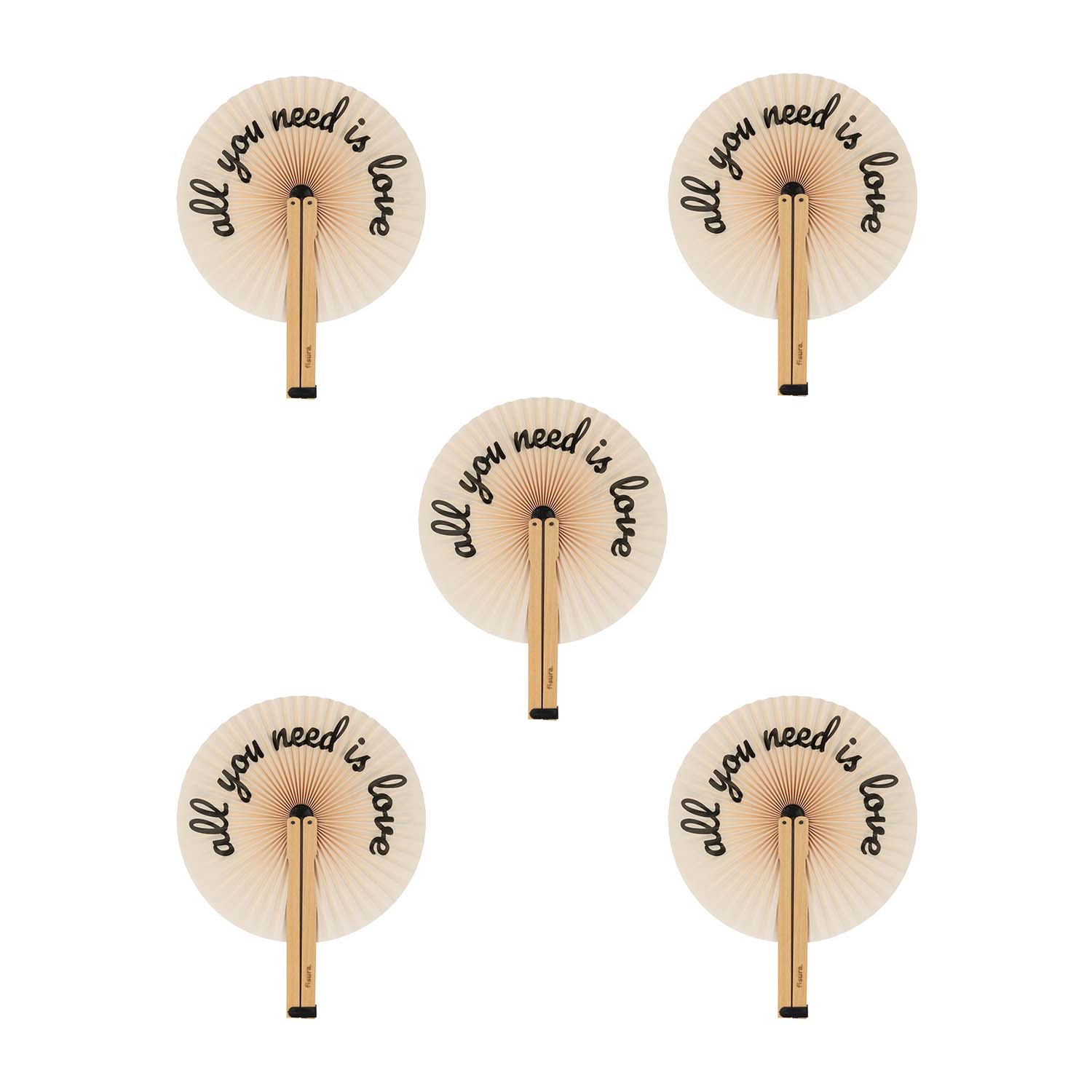 Abanico pai pai “all you need is love” 5 unidades