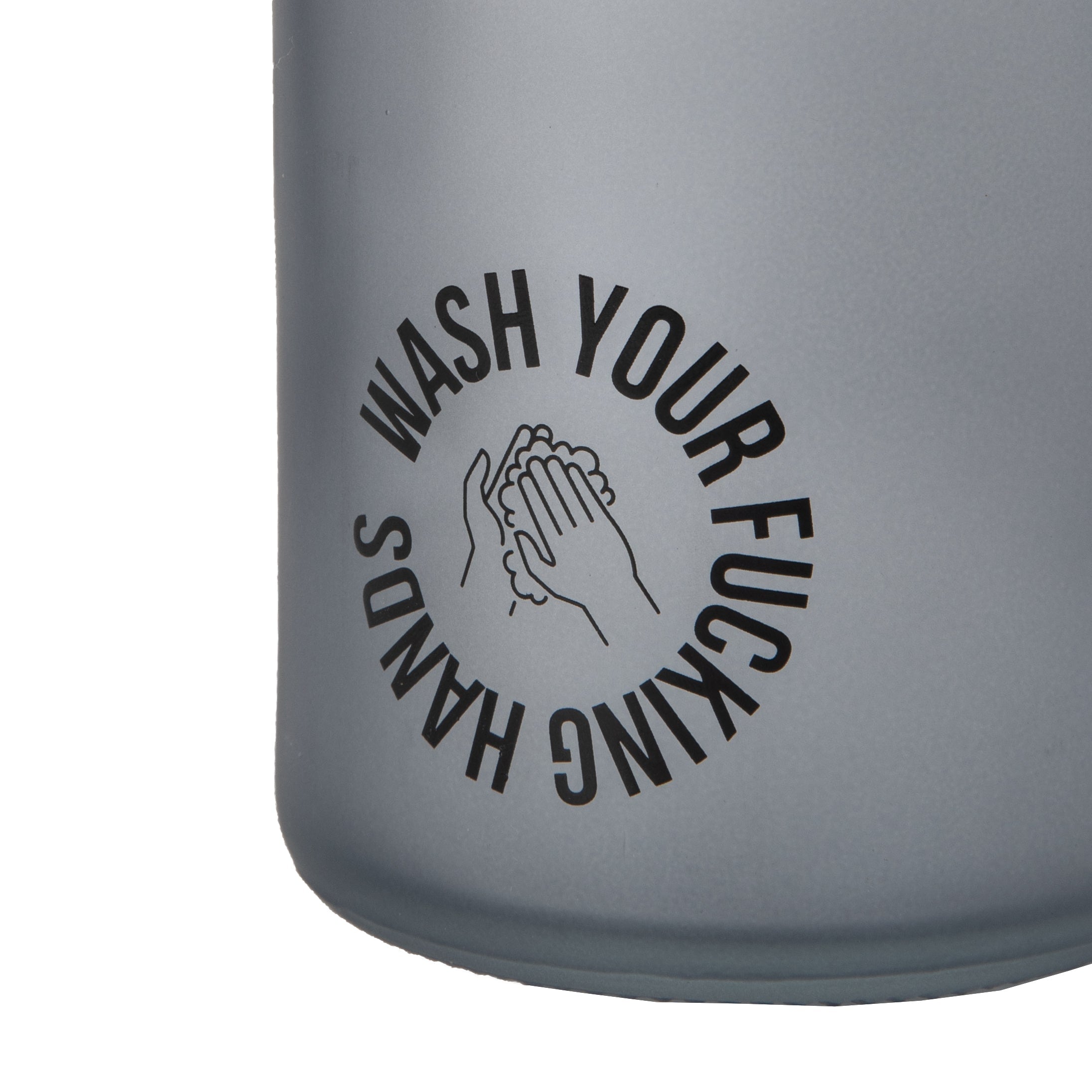 Dispensador de jabón “wash your fucking hands”