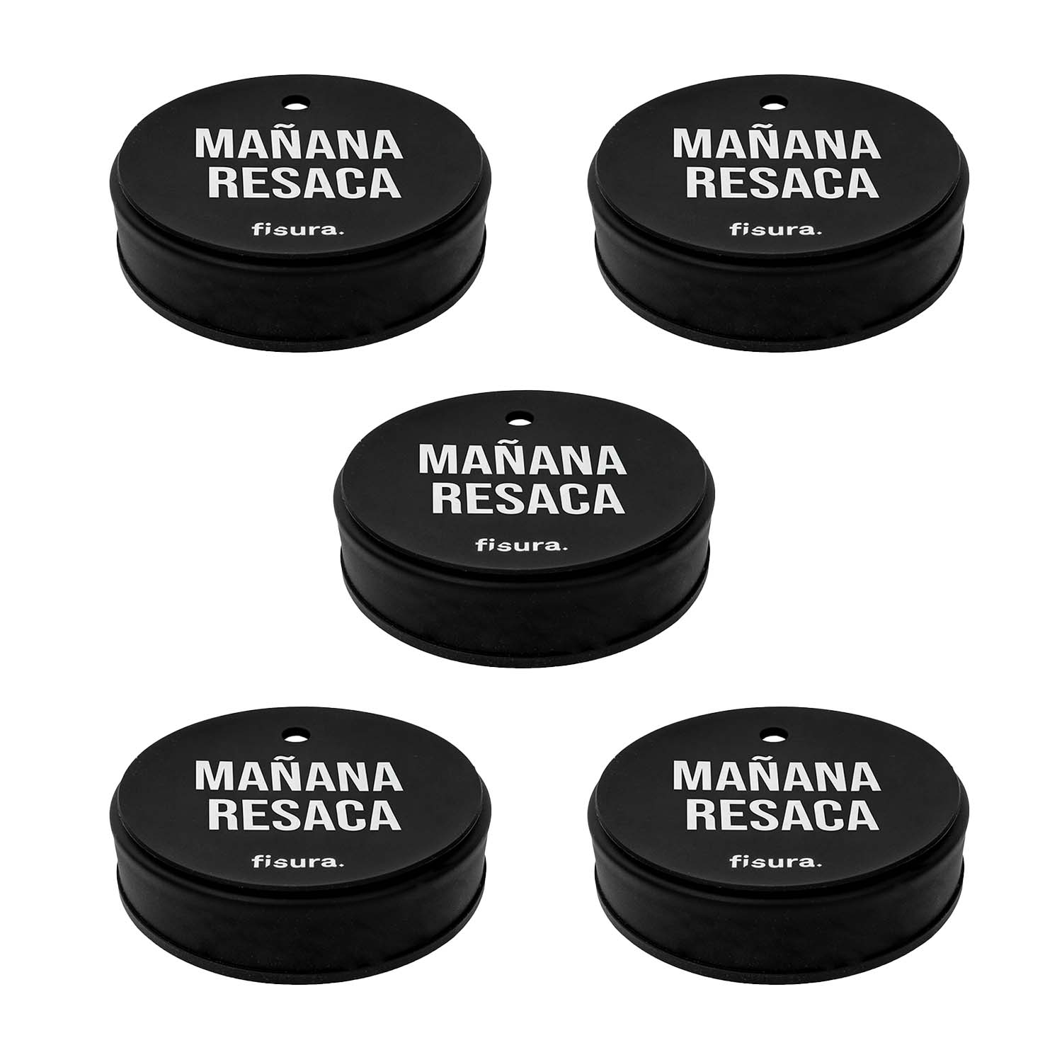 Tapa vasos antidroga “Mañana resaca” 5 unidades