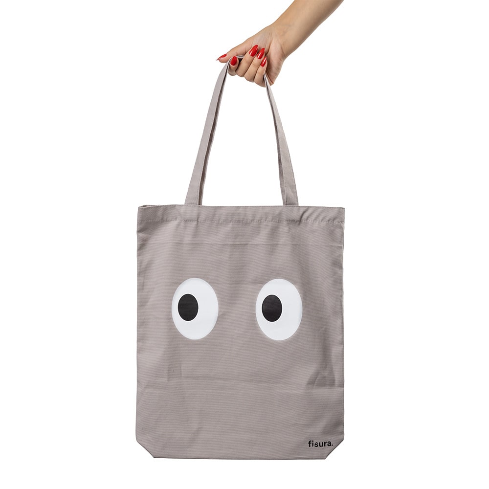 Tote bag original “ojos” gris