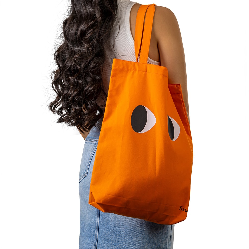 Tote bag original “ojos” naranja