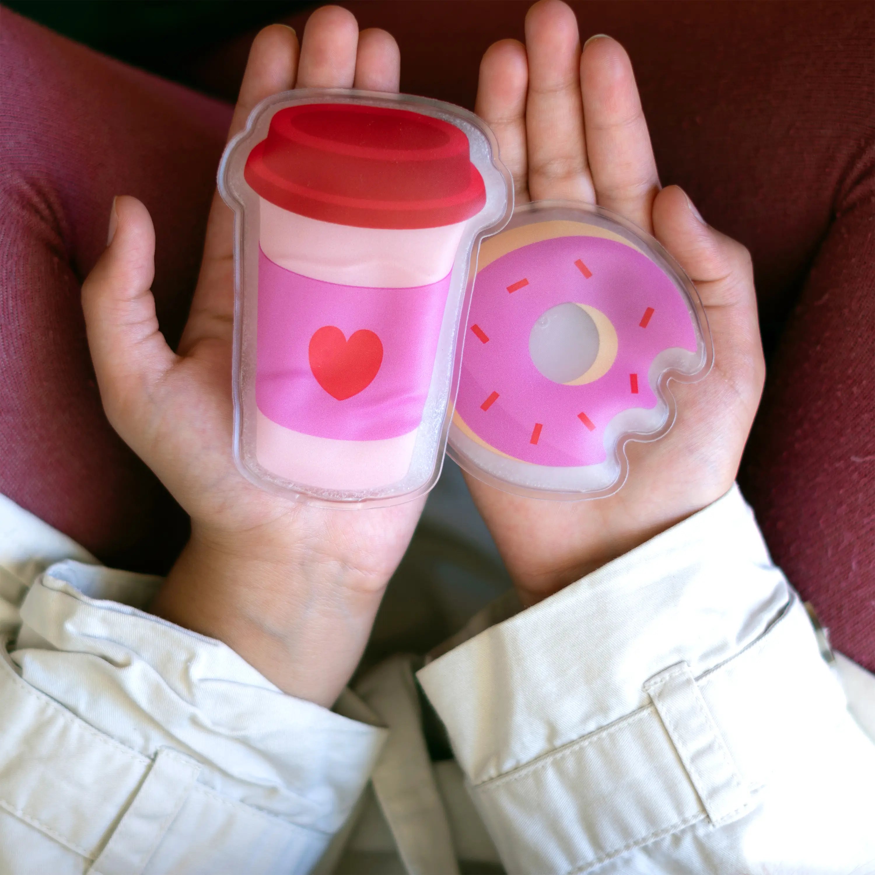 Pack de 2 calentadores de manos “Termo y donut”