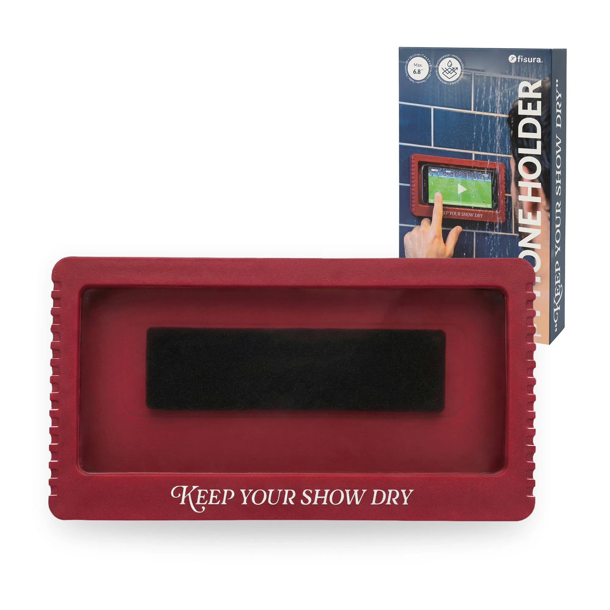 Soporte de pared para movil "keep your show dry"