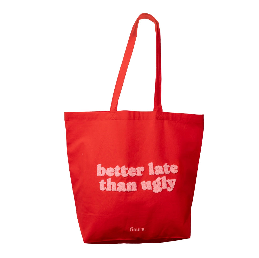 Tote bag borreguillo “Better late than ugly”
