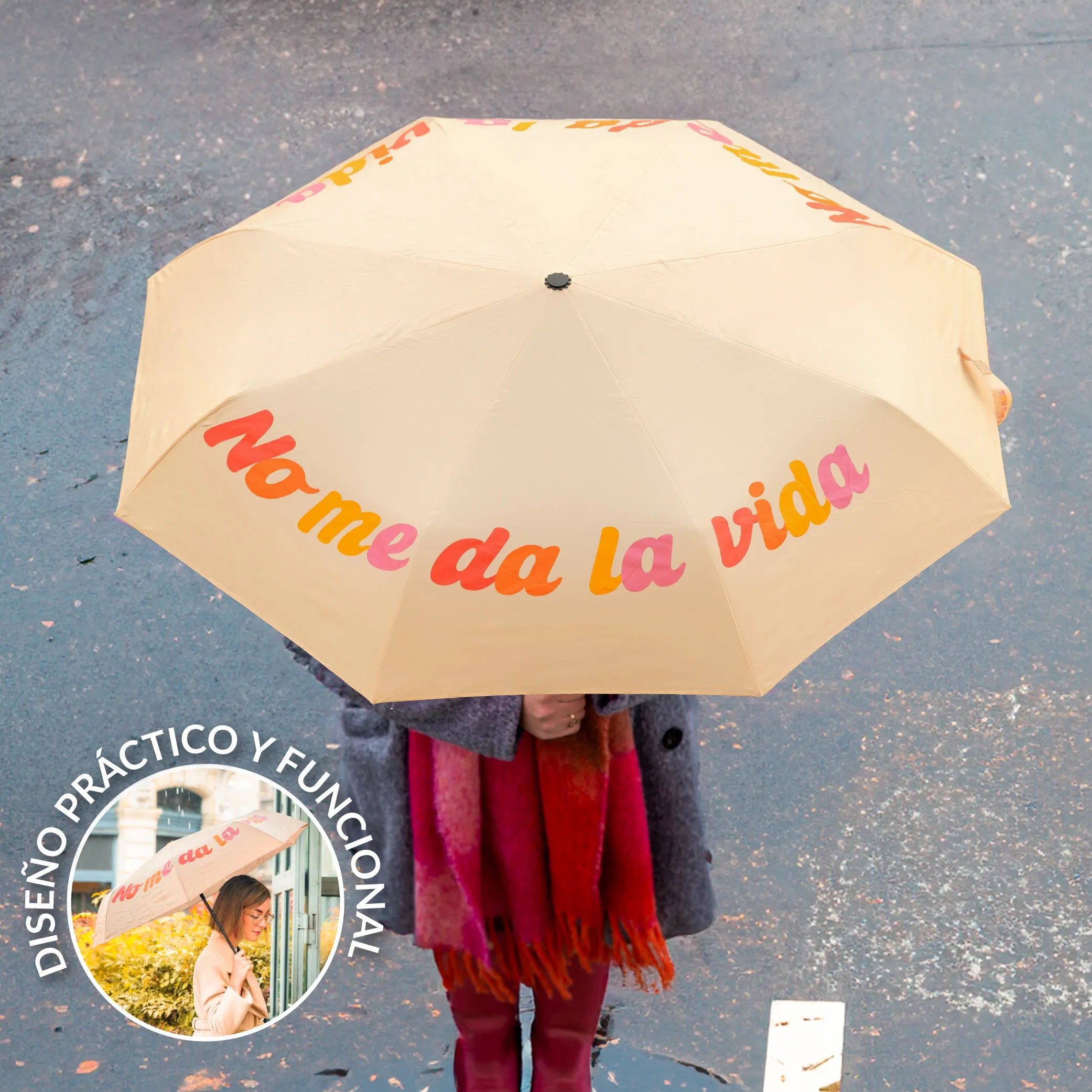 Paraguas plegable “No me da la vida”