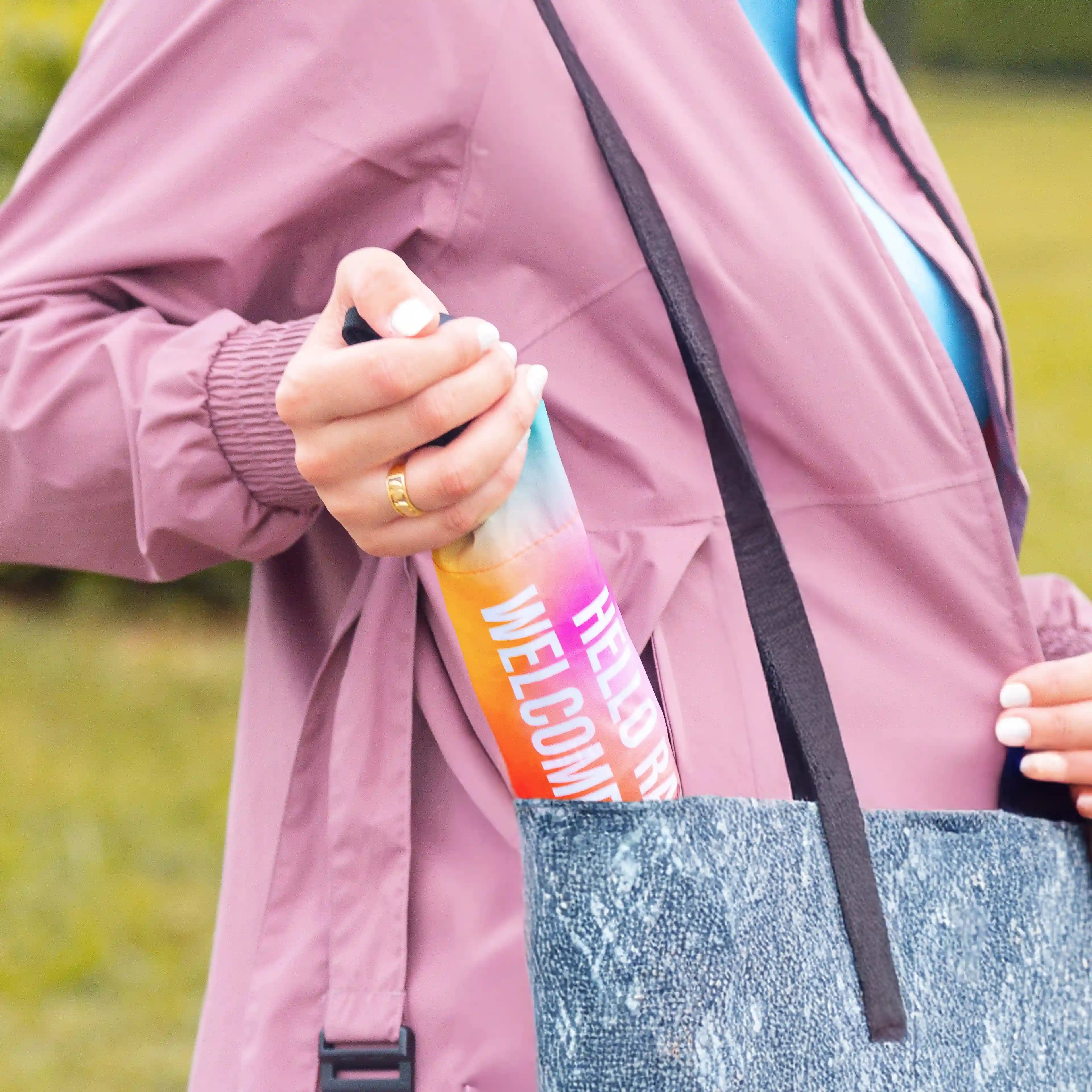 Paraguas plegable “Hello rain, welcome back”