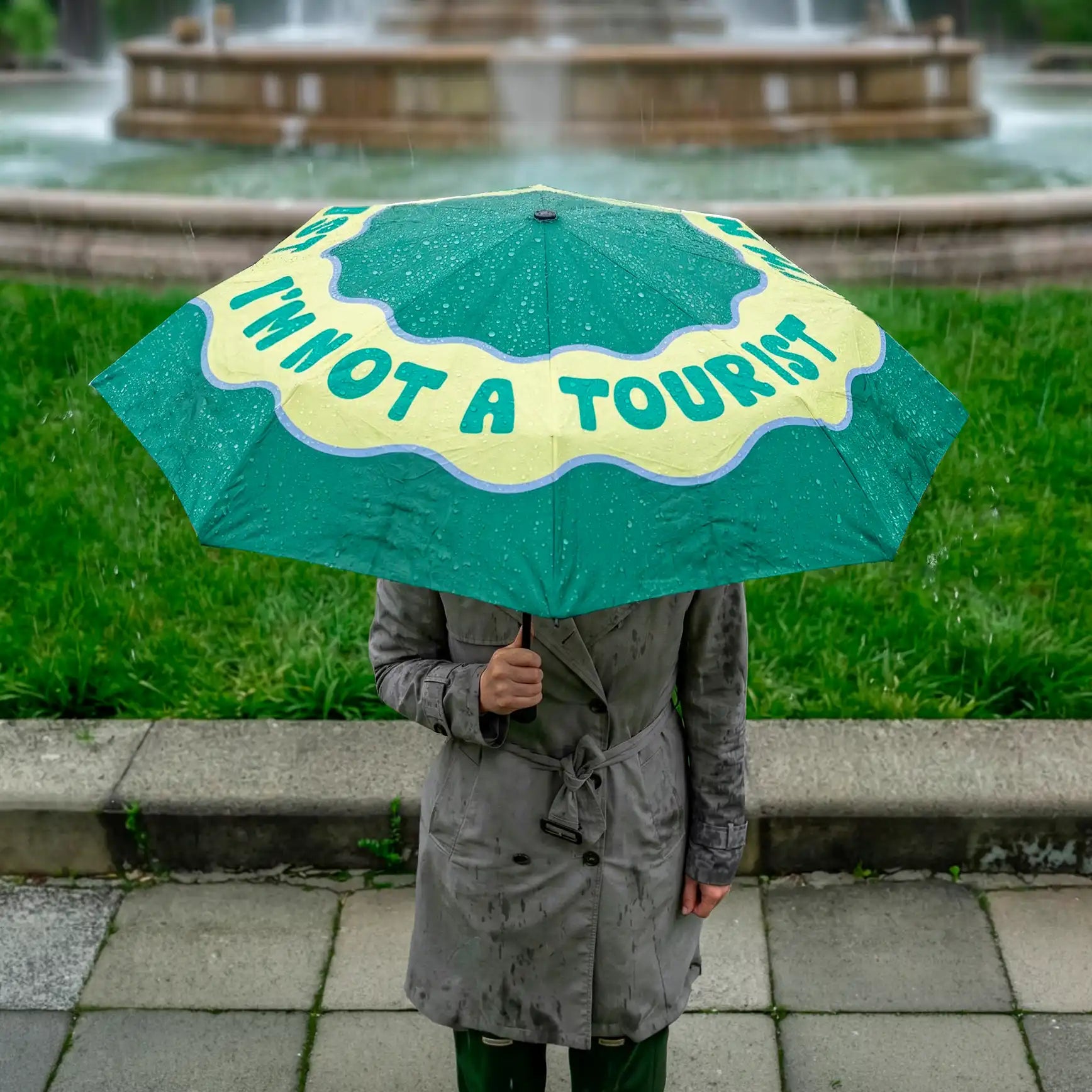 Paraguas plegable "I'm not a tourist"