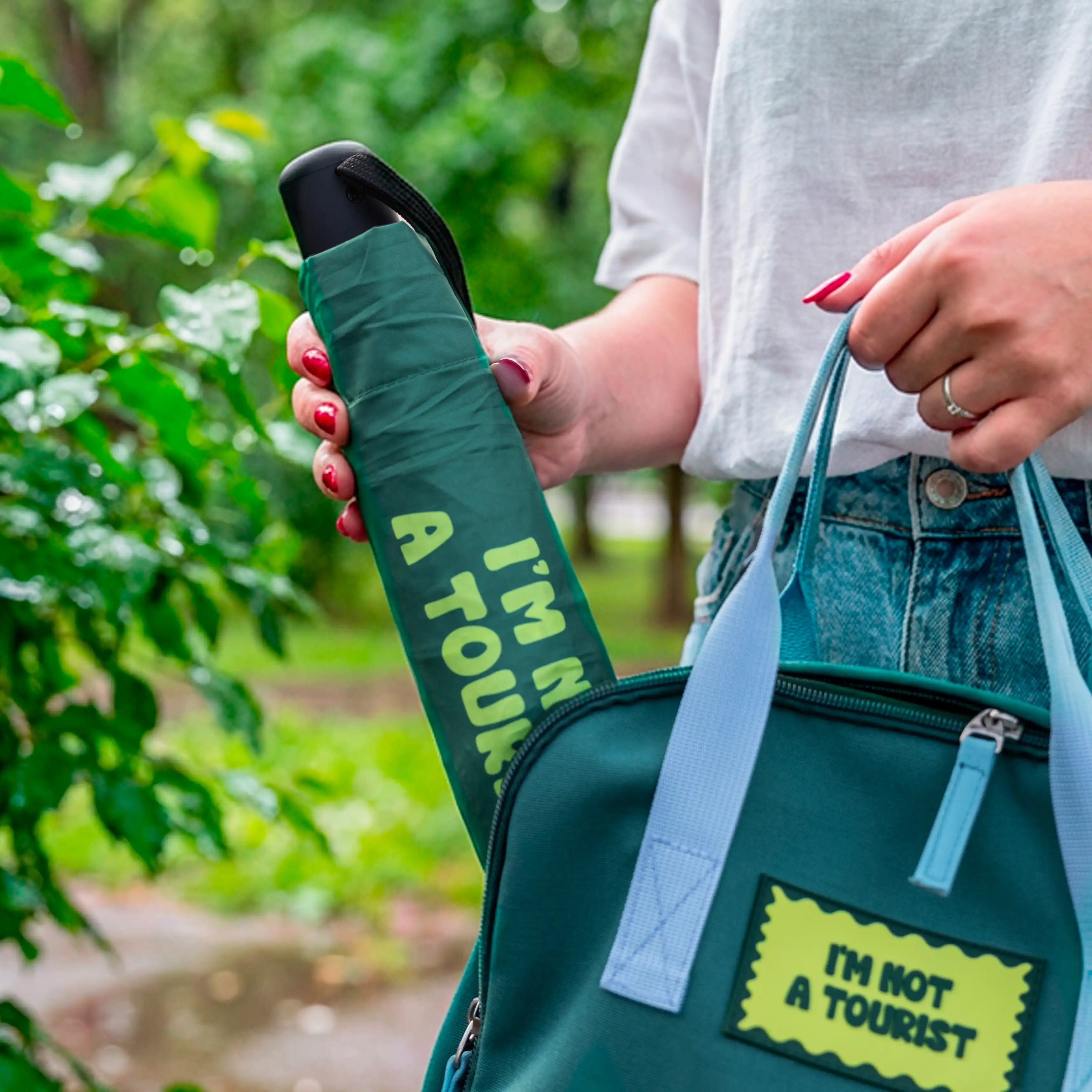 Paraguas plegable "I'm not a tourist"