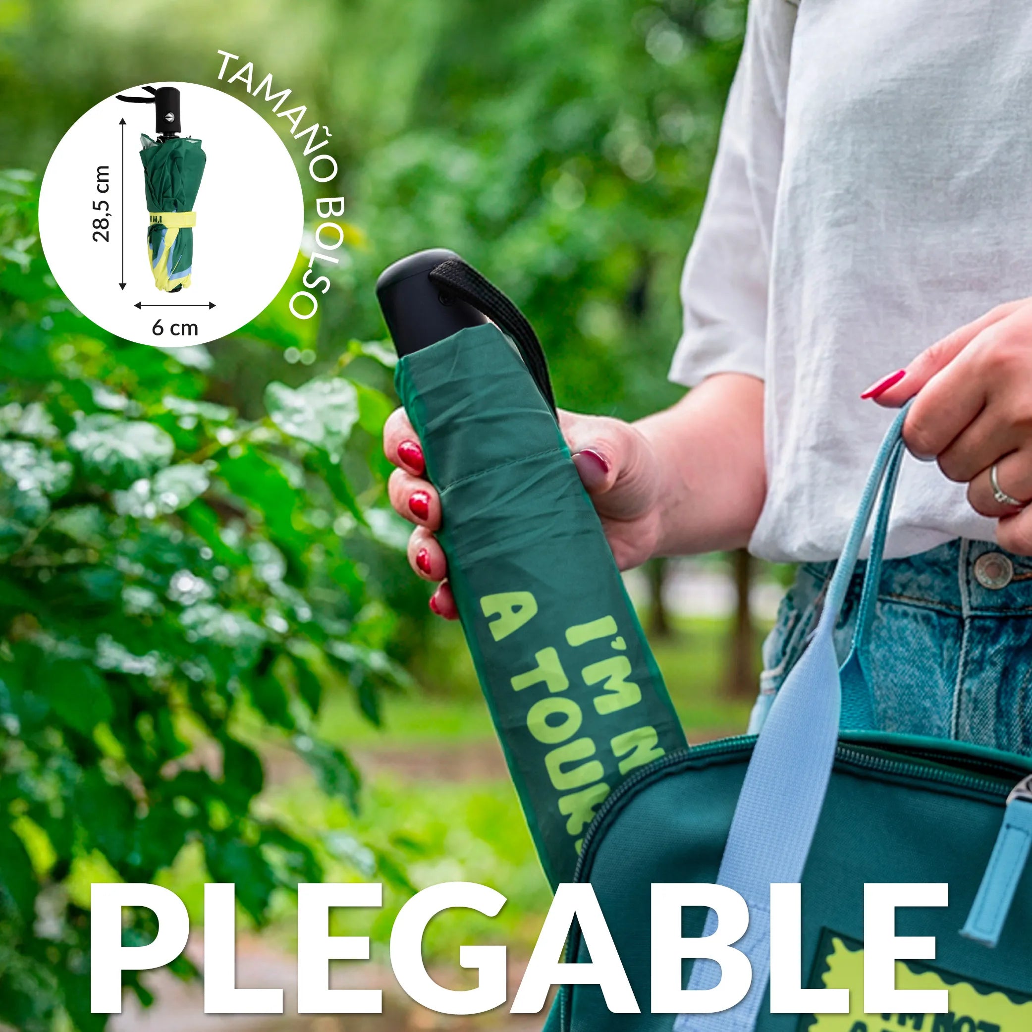 Paraguas plegable "I'm not a tourist"